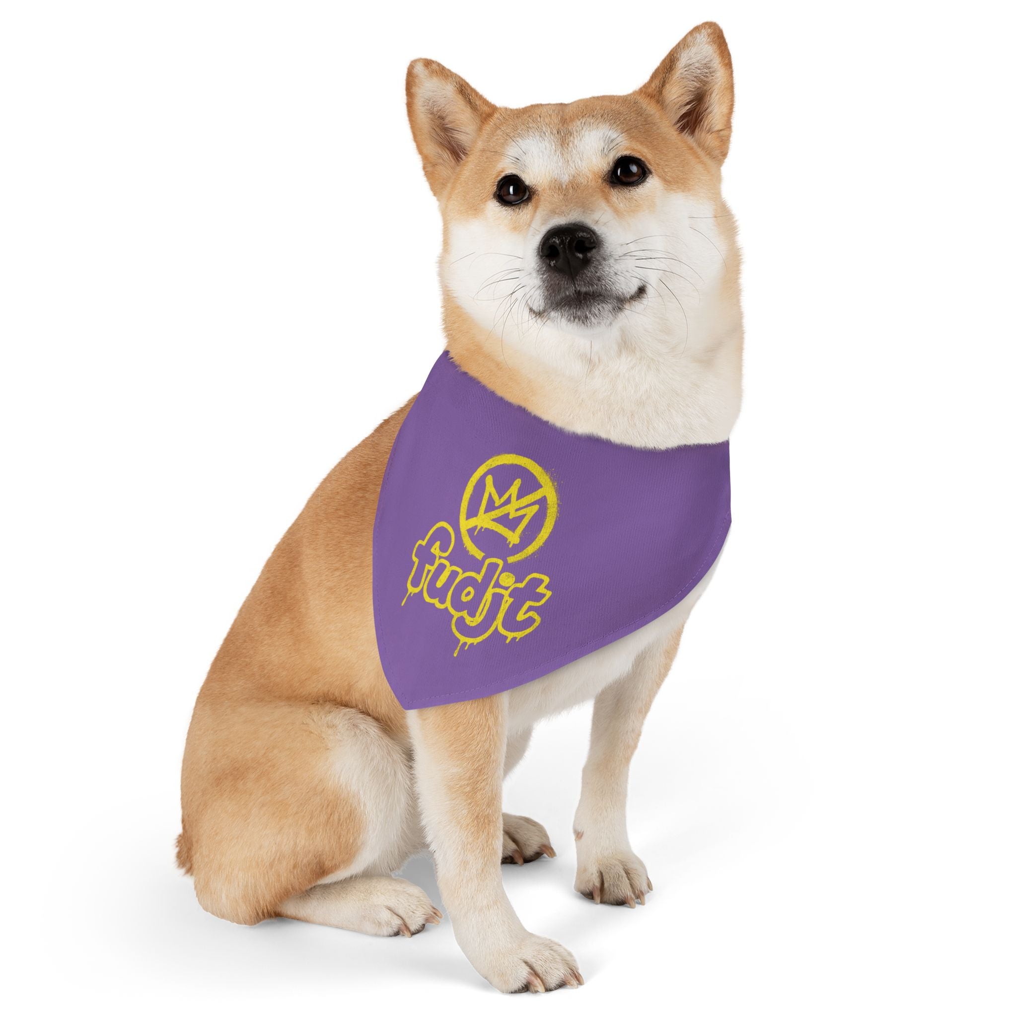 Light Purple Golden fudjt No Kings Bandana Collar for Dogs, Cats & More | 4 Sizes