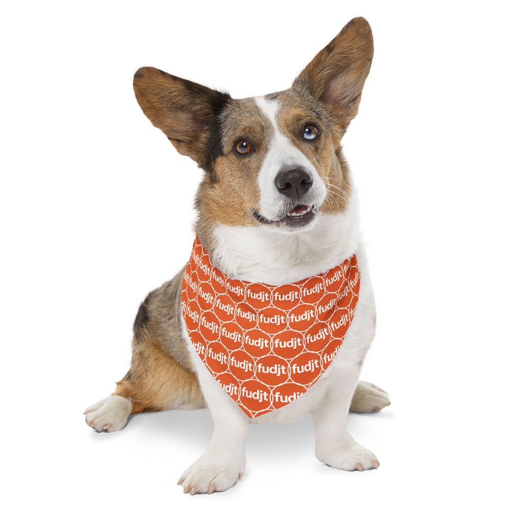Orange fudjt Unbroken Chain 1.25  Bandana Collar for Dogs, Cats & More | 4 Sizes