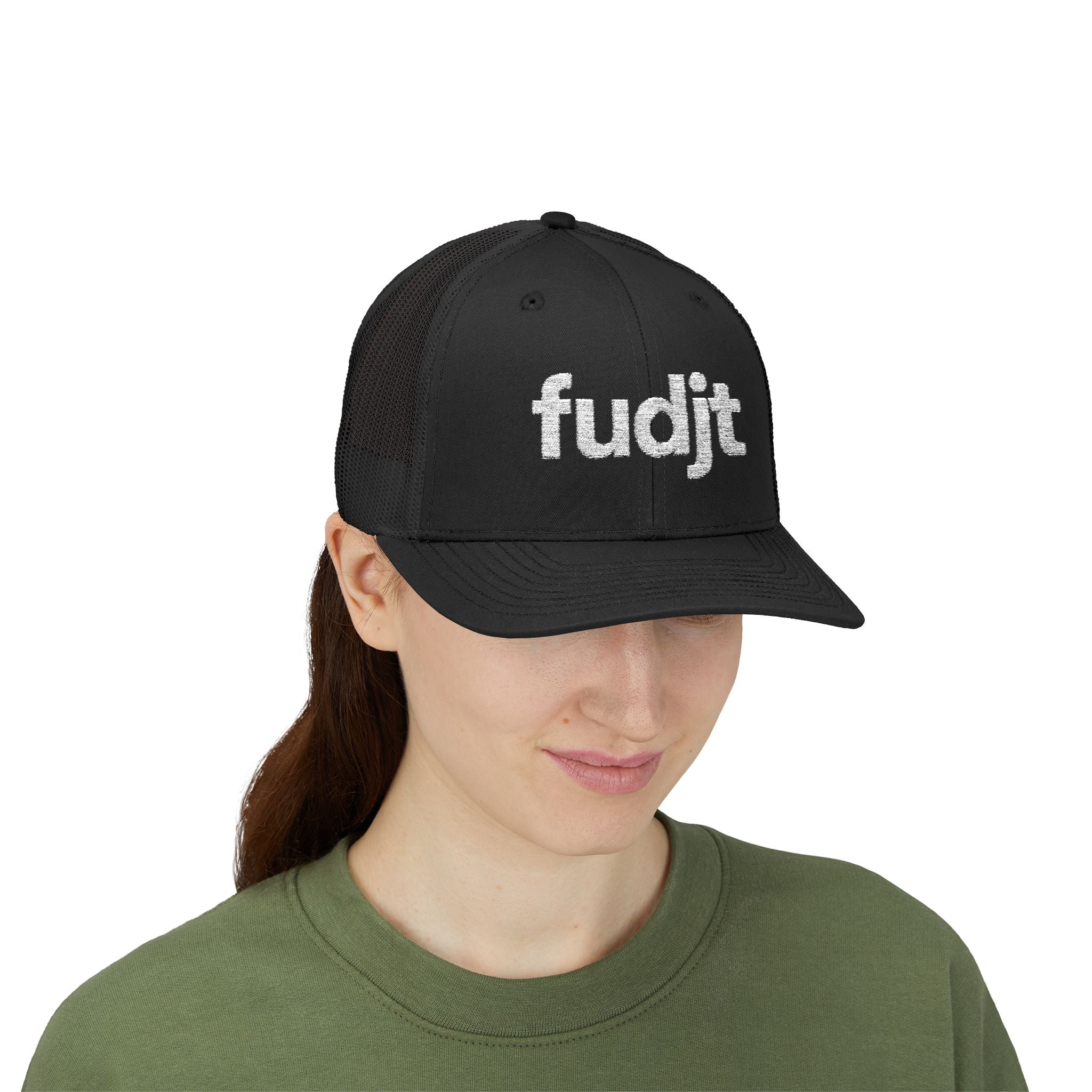 White fudjt logo Snapback Trucker Cap | 6 Colors