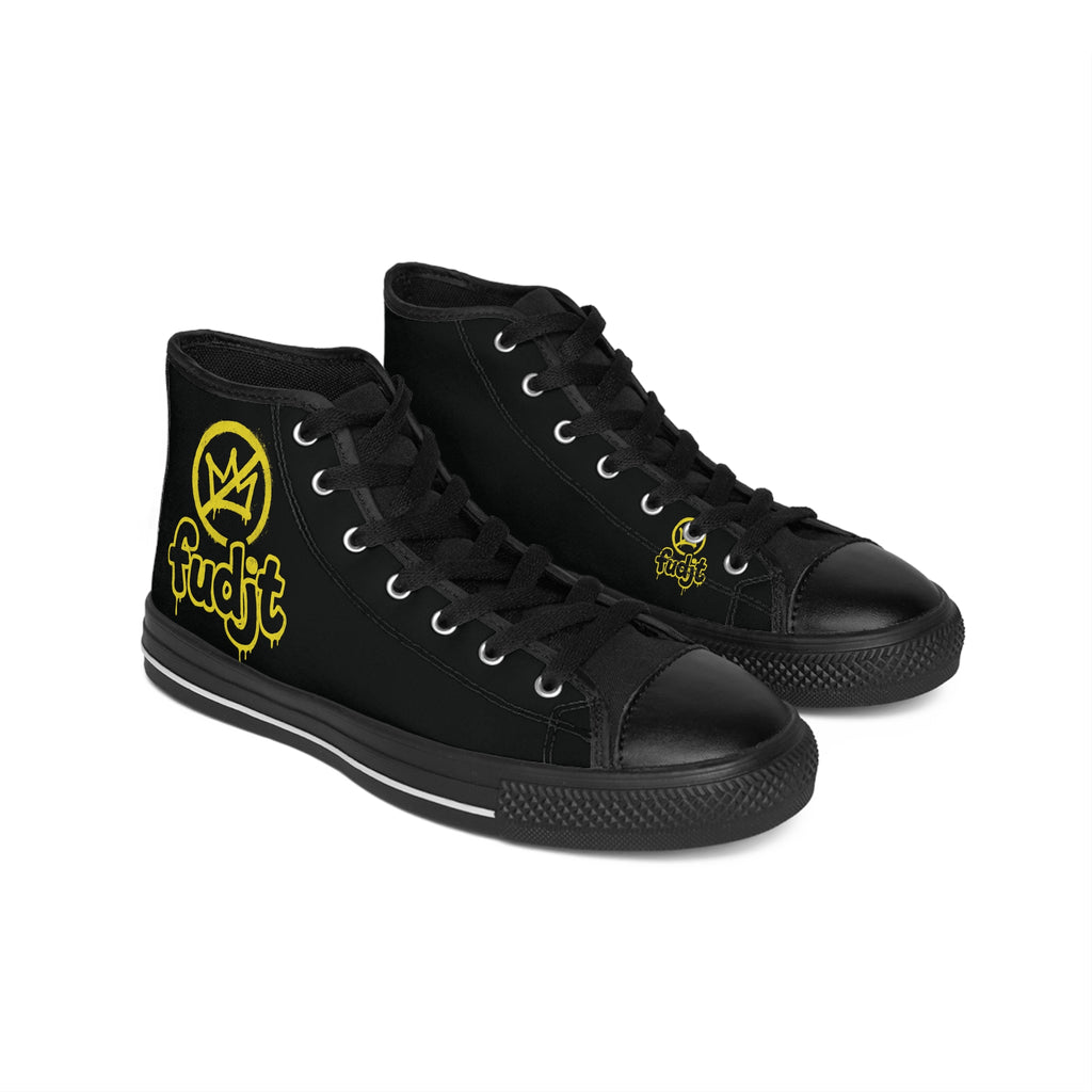 Black Golden fudjt No Kings Street Style Sneakers | Men & Boys 3.75 High Top