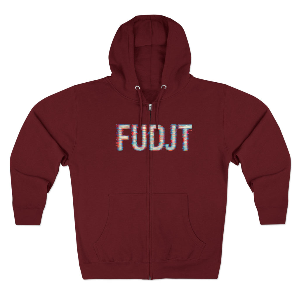 FUDJT Glitch Zip Hoodie | Bold Front & Backside | 7 Colors