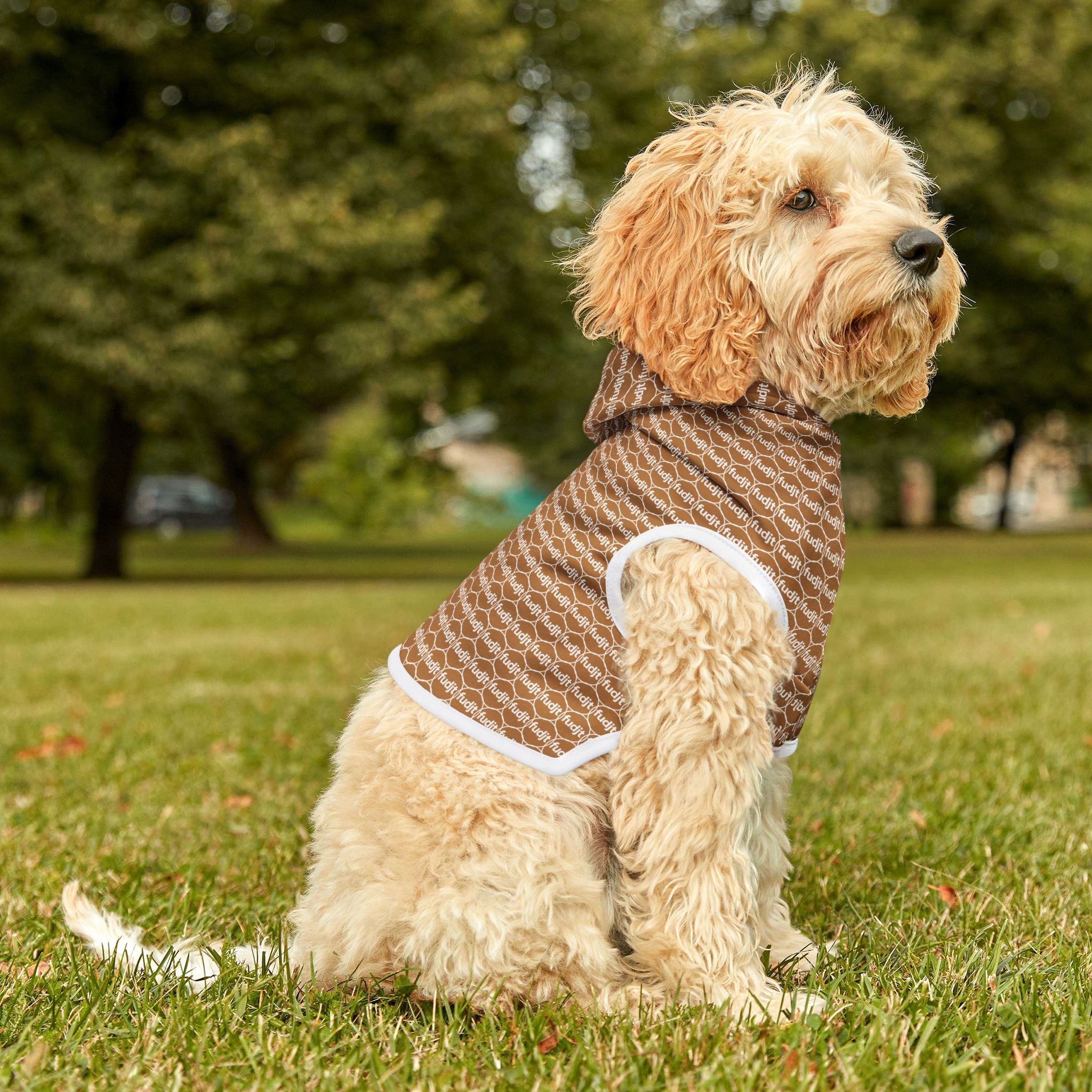 Light Brown fudjt Pet Hoodie | Unbroken Chain 1.25 | 7 Sizes