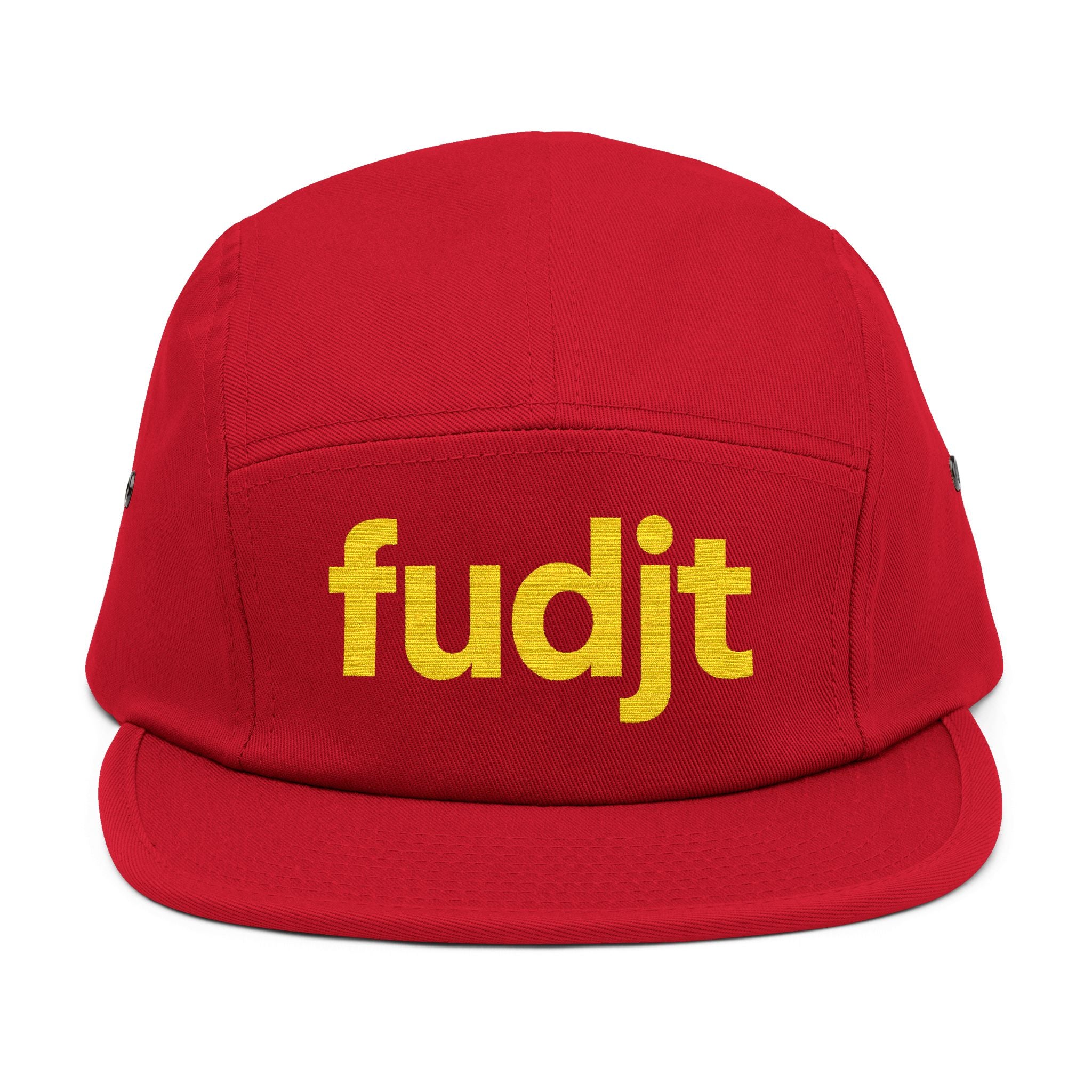 Embroidered 5 Panel Cap - Gold fudjt Logo - 7 Colors