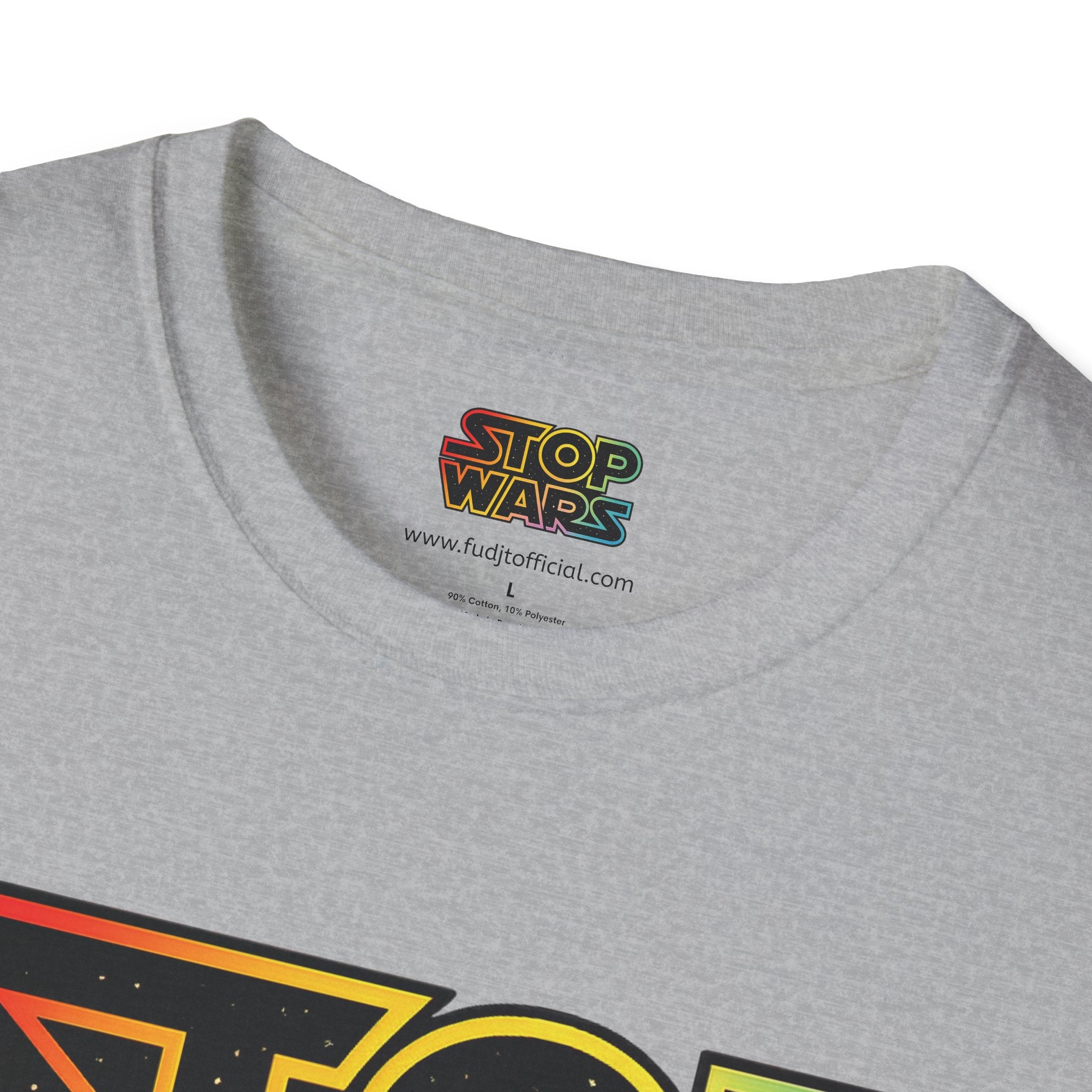 fudjt "STOP WARS" Retro Rainbow Anti-War Everyday Soft & Stylish Tee | Black fudjt | 7 Colors