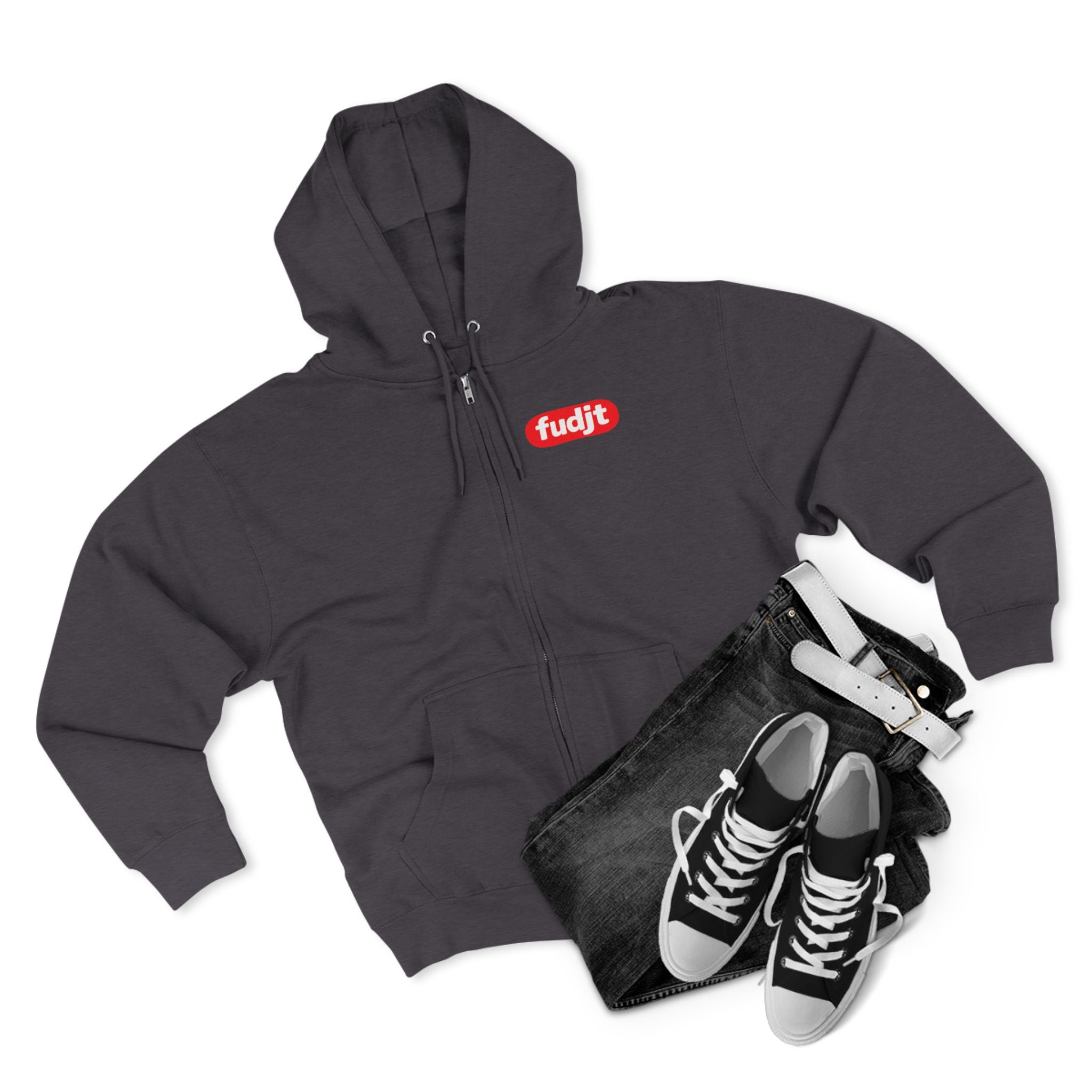 fudjt Anti-Supremacy Red Badge Zip Hoodie | Front & Back Graphic | 8 Colors
