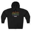fudjt Stop Wars Zip Hoodie | Front & Back Graphic, White fudjt | 6 Colors