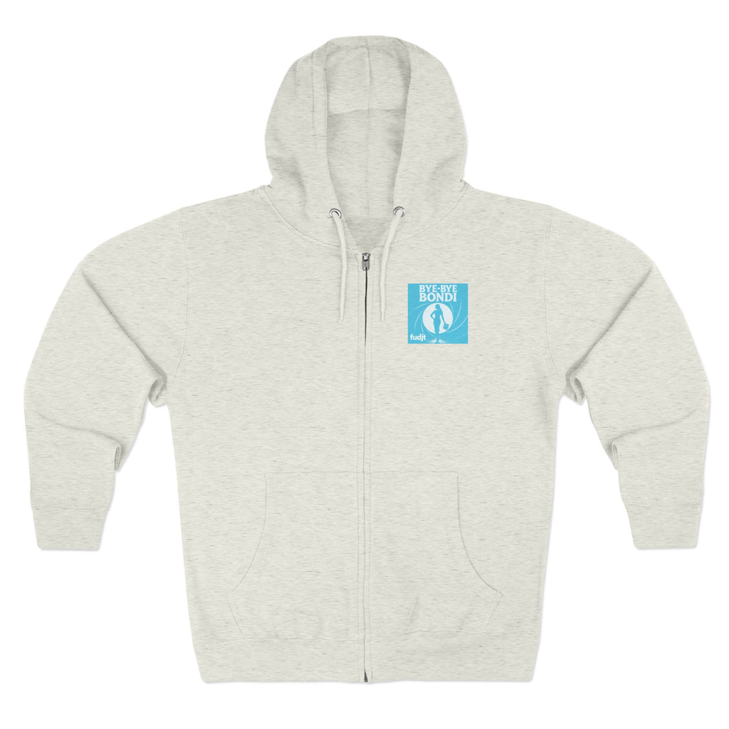 Bye-Bye Bondi | Blue Smoke Screen Retro fudjt Zip Hoodie | Front & Back Graphic | 8 Colors