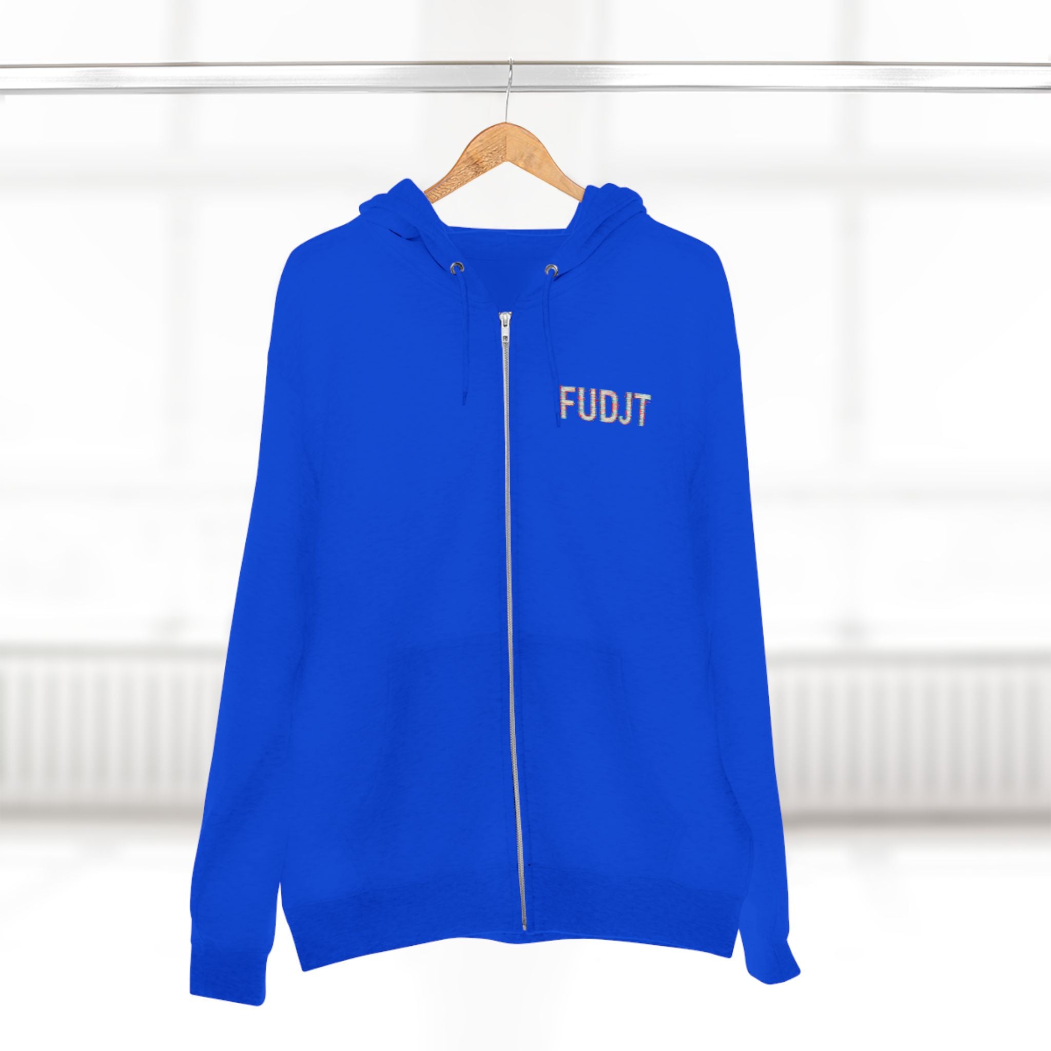 FUDJT Glitch Zip Hoodie | Front Left & Stack Back | 7 Colors