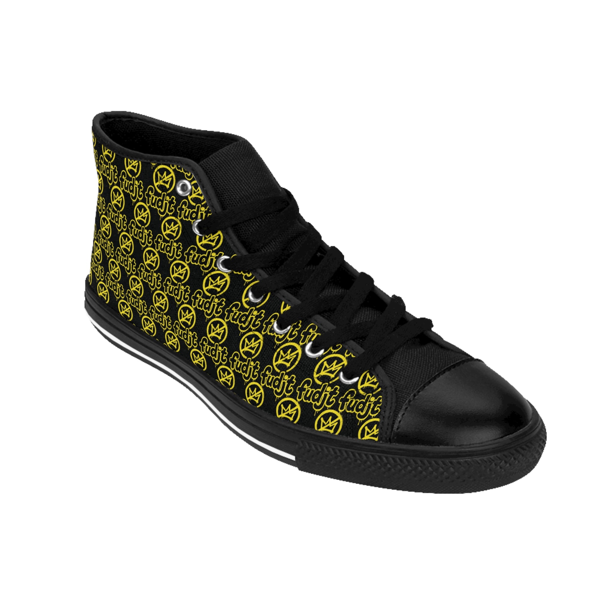 Black Golden fudjt No Kings Street Style Sneakers | Women & Girls 1 High Top