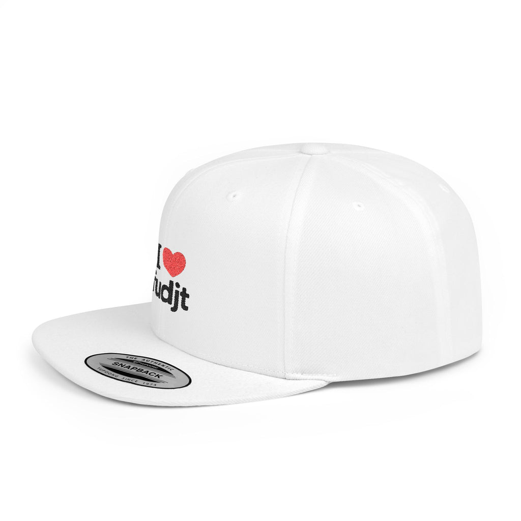 I Heart fudjt Flat Bill Snapback Hat | 7 Colors