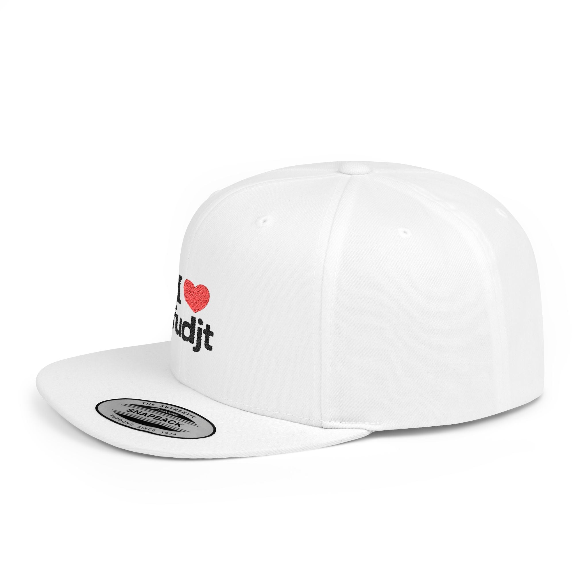 I Heart fudjt Flat Bill Snapback Hat | 7 Colors