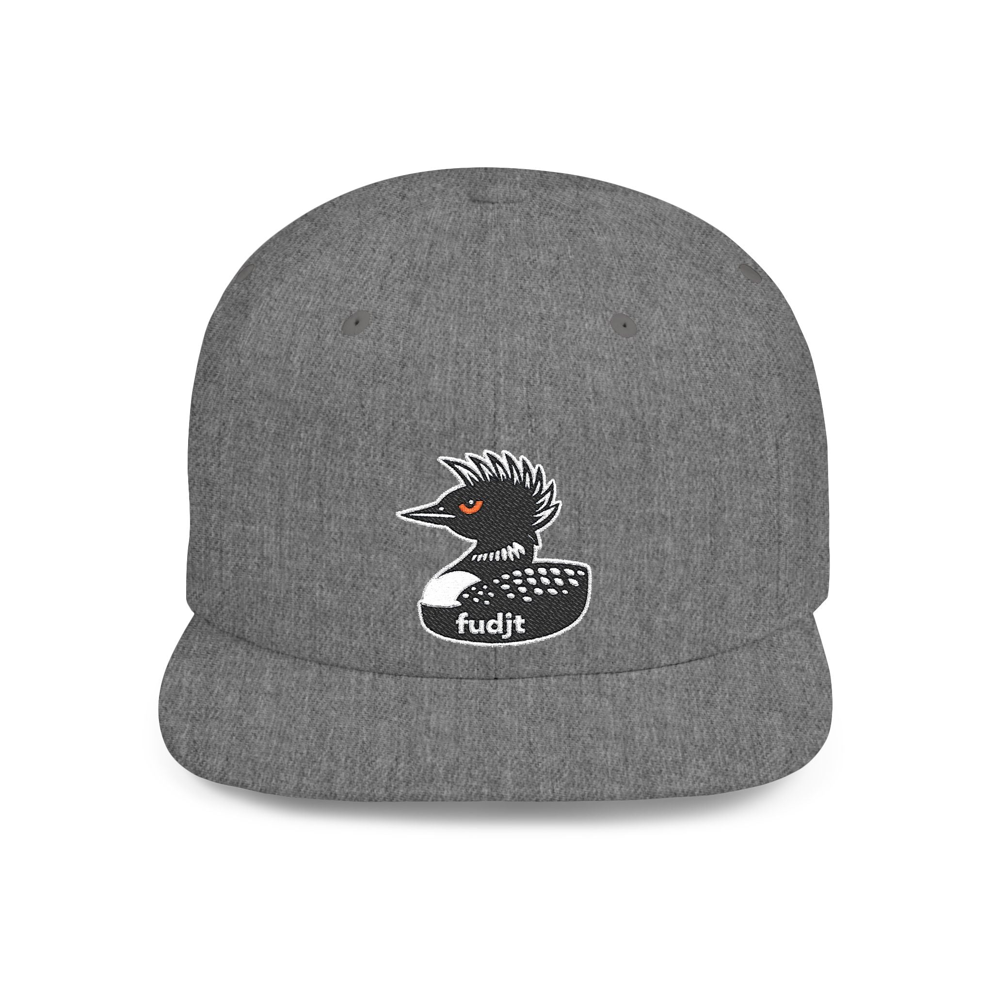 fudjt Flat Bill Snapback Hat | Rebel Loon Decoy Embroidery | 15 Colors