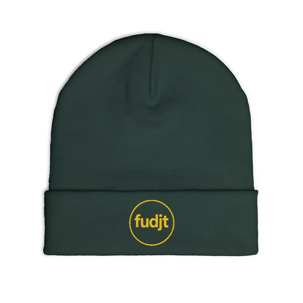 fudjt Circle Knit Beanie | Golden Yellow Embroidery | 5 Colors
