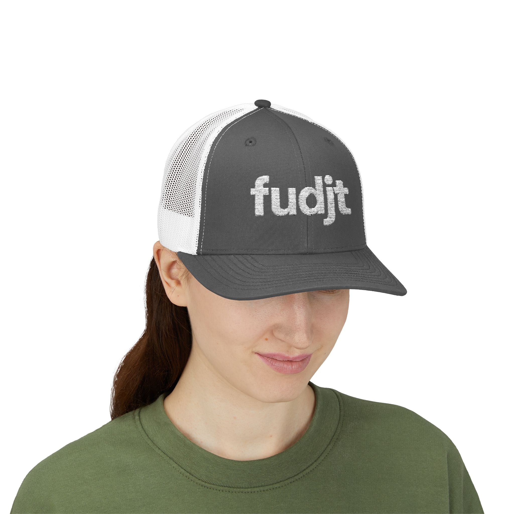 White fudjt logo Snapback Trucker Cap | 6 Colors