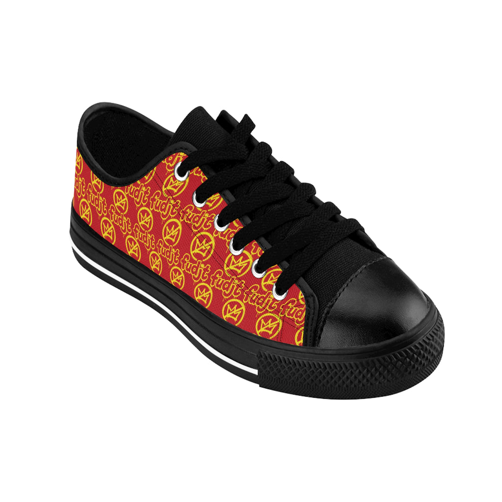 Dark Red Golden fudjt No Kings Street Style Sneakers | Women & Girls All Over 1 Low Top