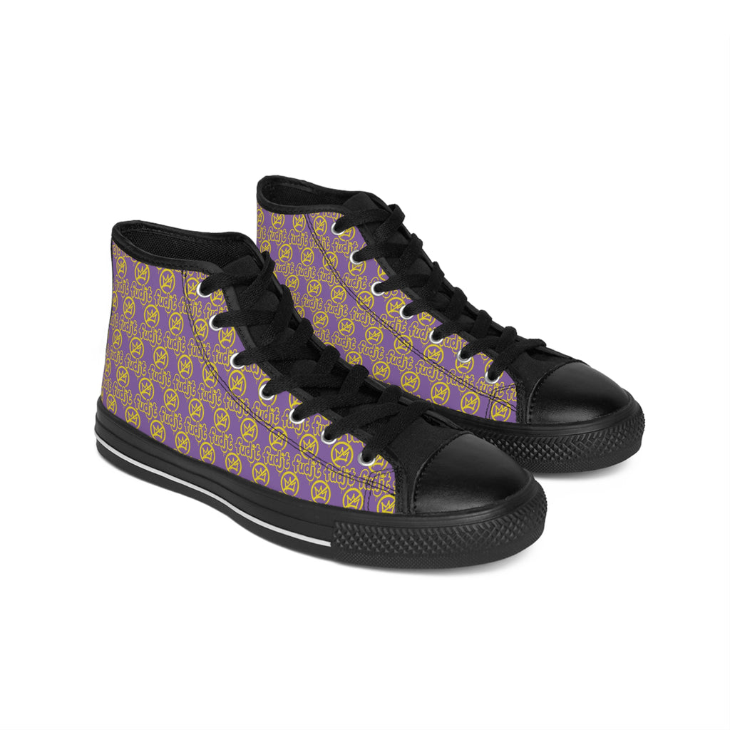 Light Purple Golden fudjt No Kings Street Style Sneakers | Women & Girls 1 High Top