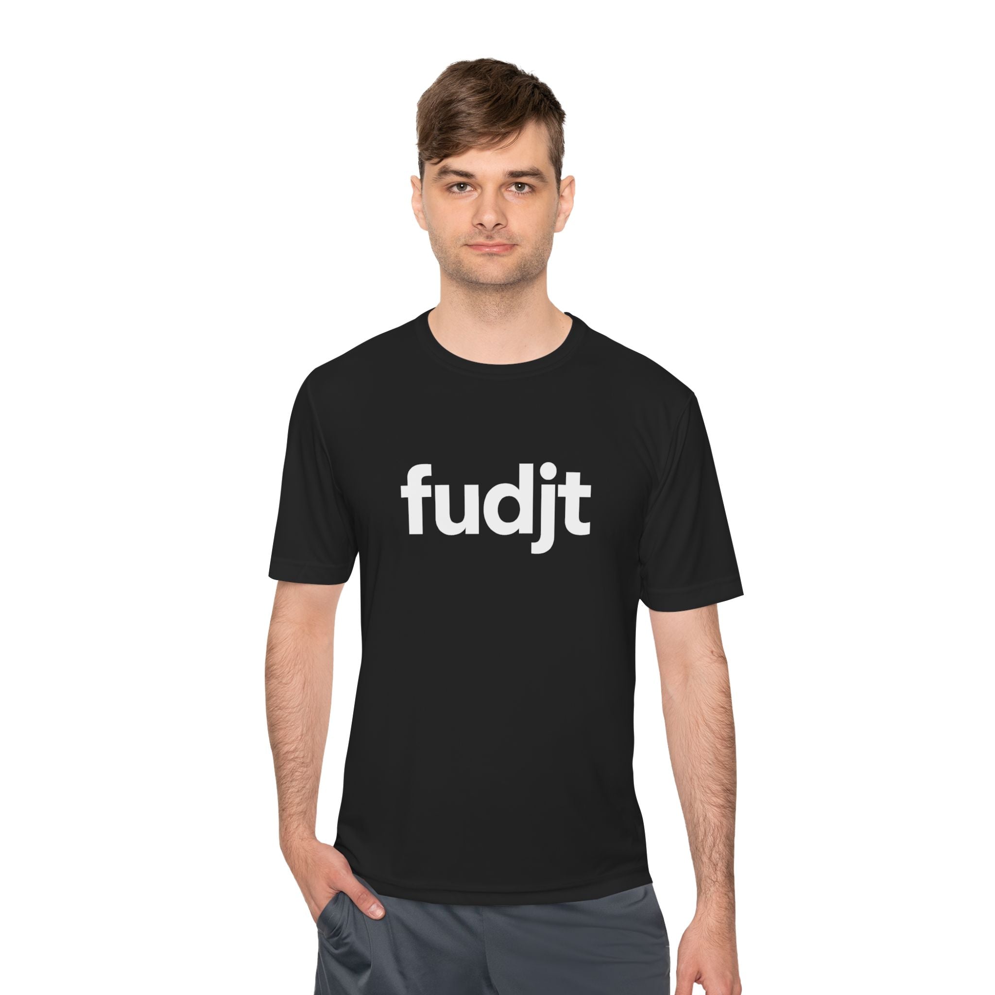 White fudjt design Moisture Wicking  Performance Tee | 13 Colors
