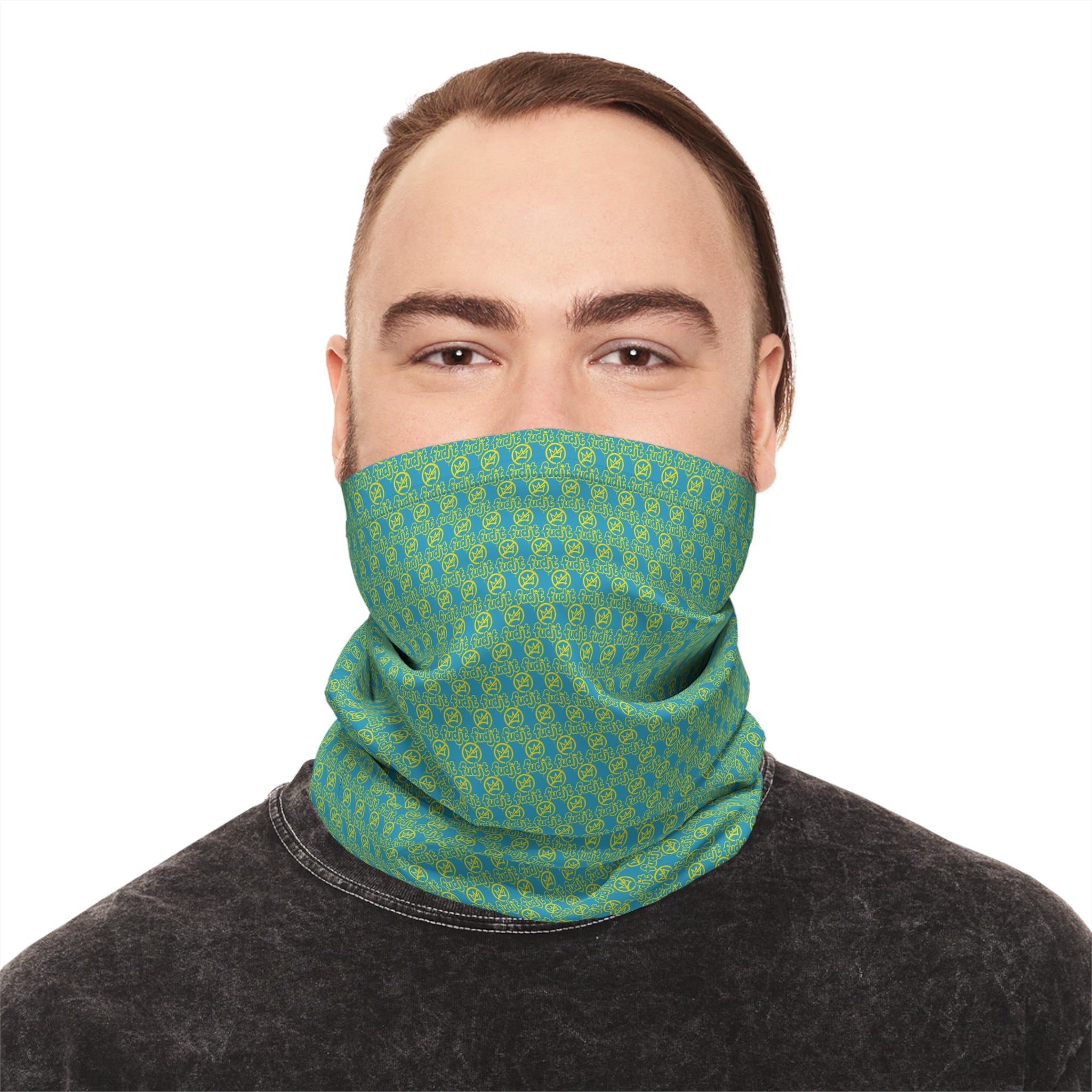 Turquoise Golden fudjt No Kings .5 Neck Gaiter