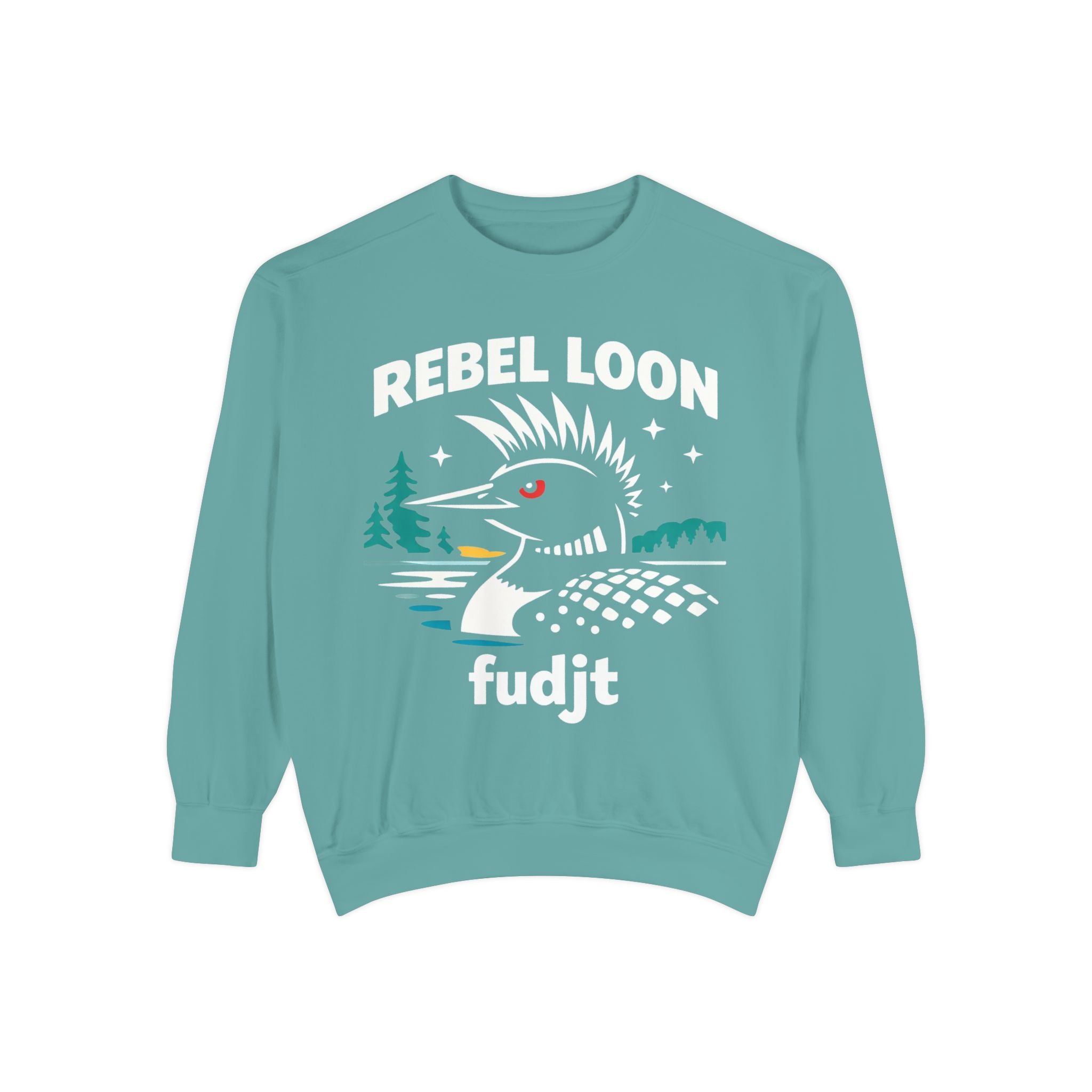 Rebel Loon fudjt Retro Wildlife Crewneck, Bold Pink Drip Backside | 14 Colors
