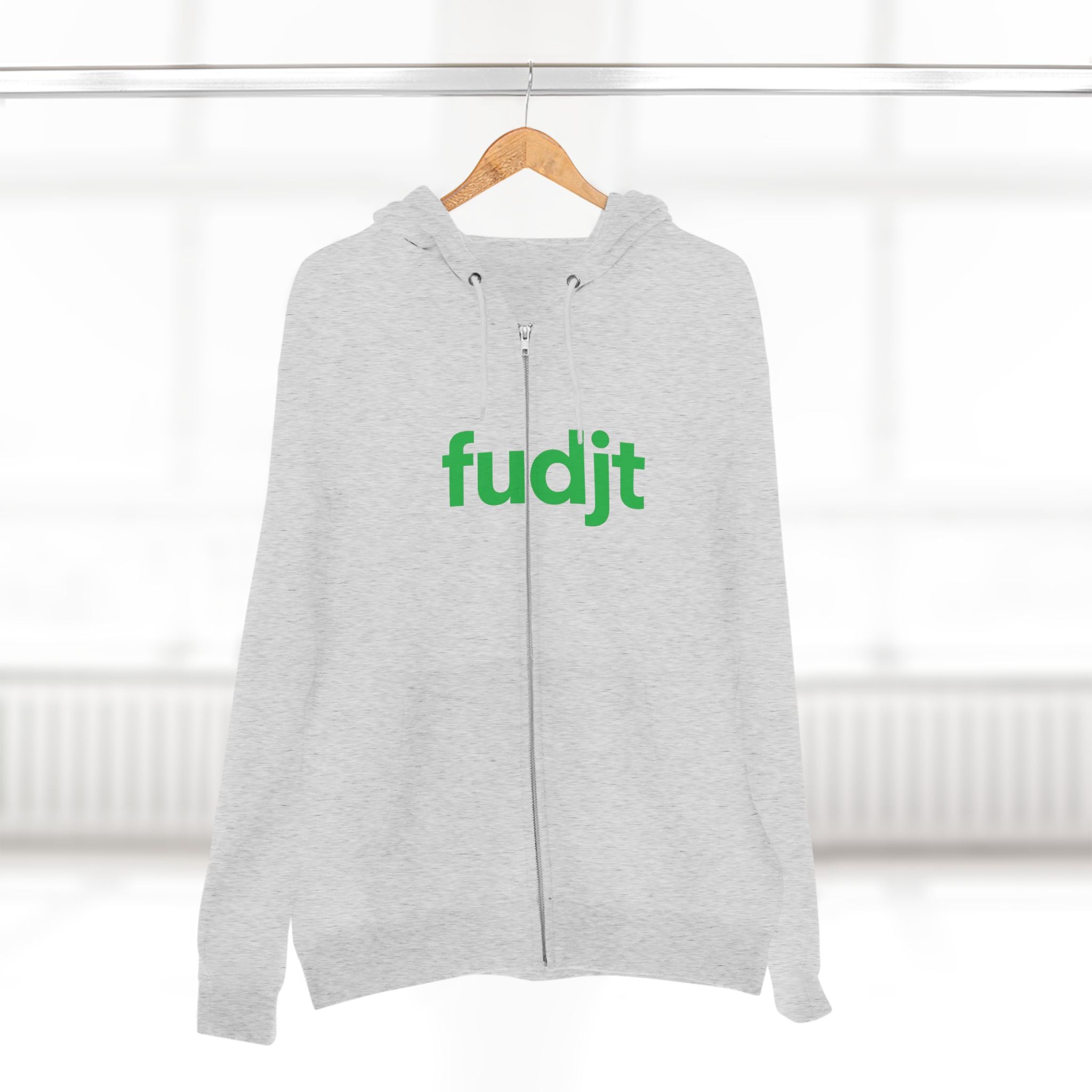 Zip Hoodie with Green fudjt Design | Cozy Everyday Comfort | 8 Colors