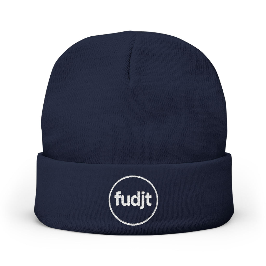 fudjt Circle Knit Beanie | White Embroidery | 5 Colors