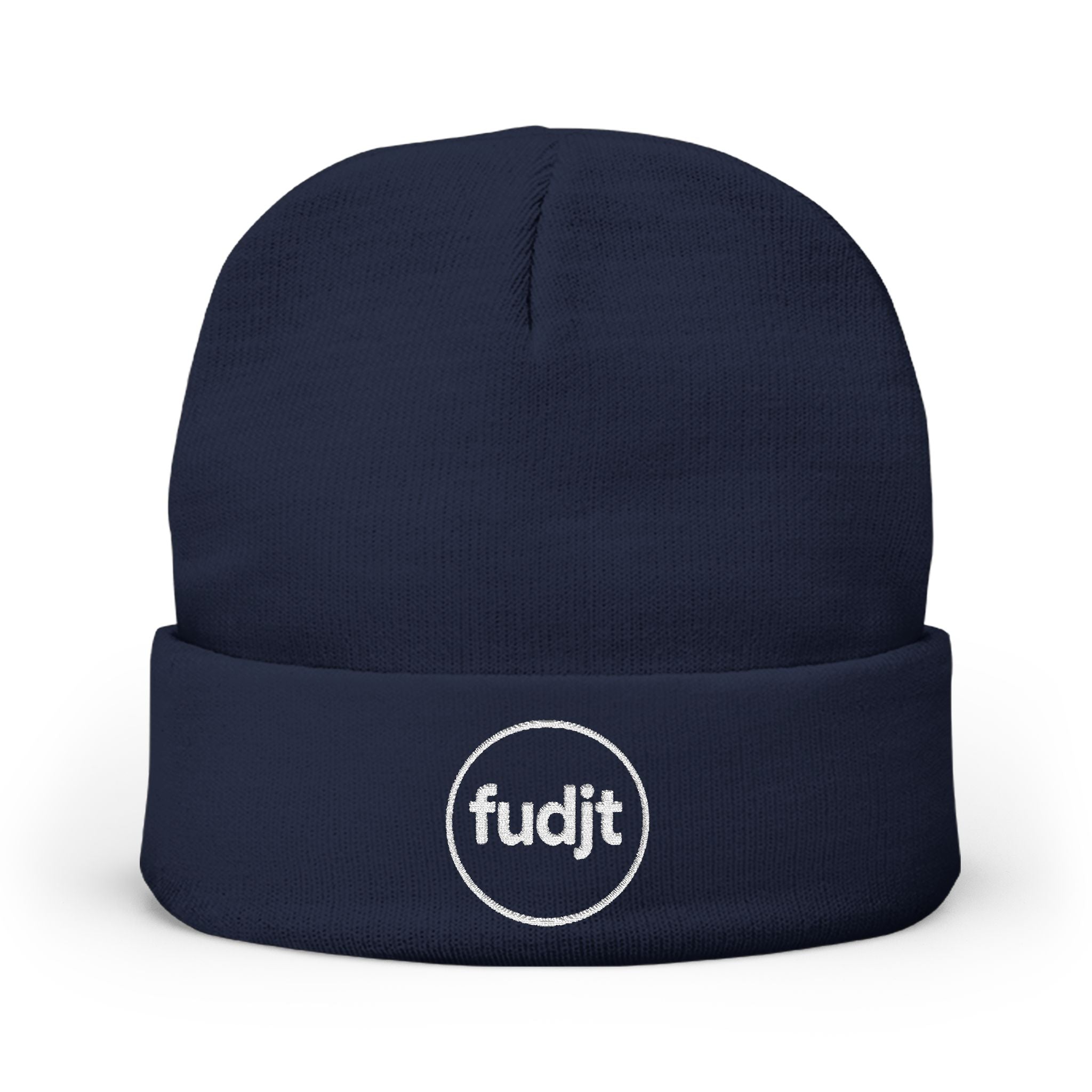 fudjt Circle Knit Beanie | White Embroidery | 5 Colors