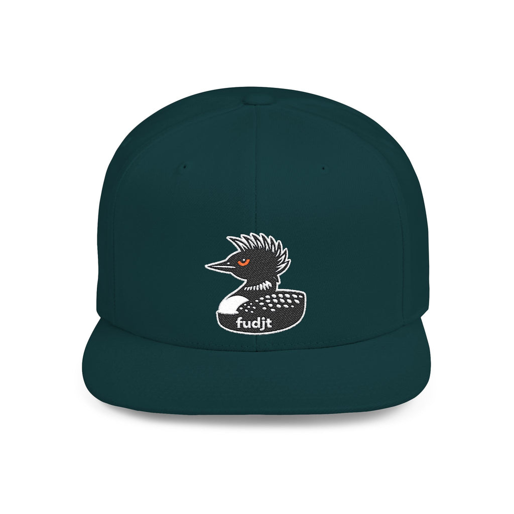 fudjt Flat Bill Snapback Hat | Rebel Loon Decoy Embroidery | 15 Colors