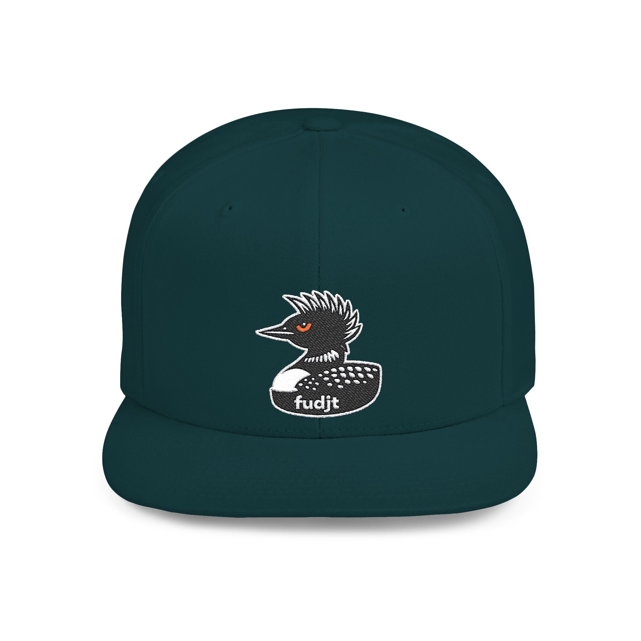 fudjt Flat Bill Snapback Hat | Rebel Loon Decoy Embroidery | 15 Colors