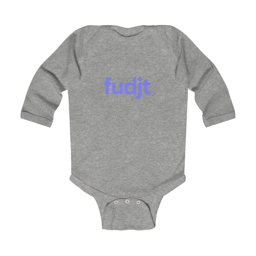 fudjt Baby - Long Sleeve Bodysuit with Light Blue logo - Cute Onesie | 7 Colors