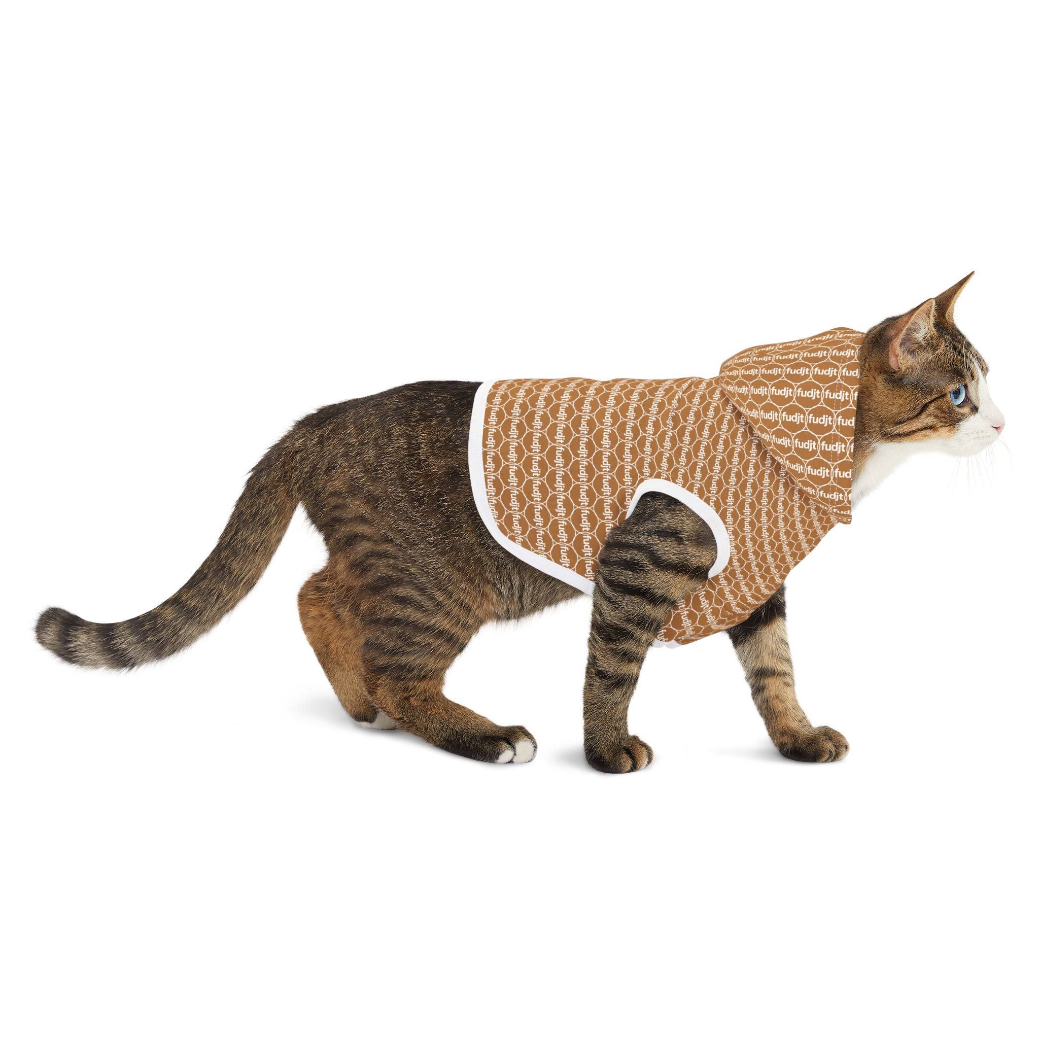Light Brown fudjt Pet Hoodie | Unbroken Chain 1.25 | 7 Sizes