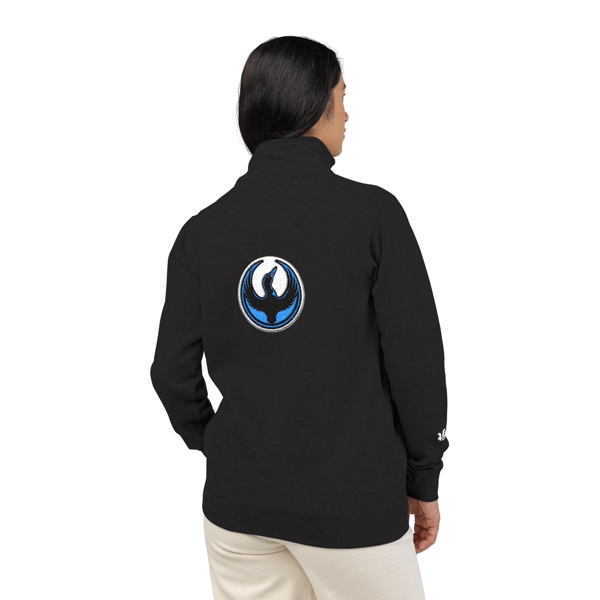 MN Rebel Loon Embroidered Quarter-Zip Fleece Pullover | Black fudjt