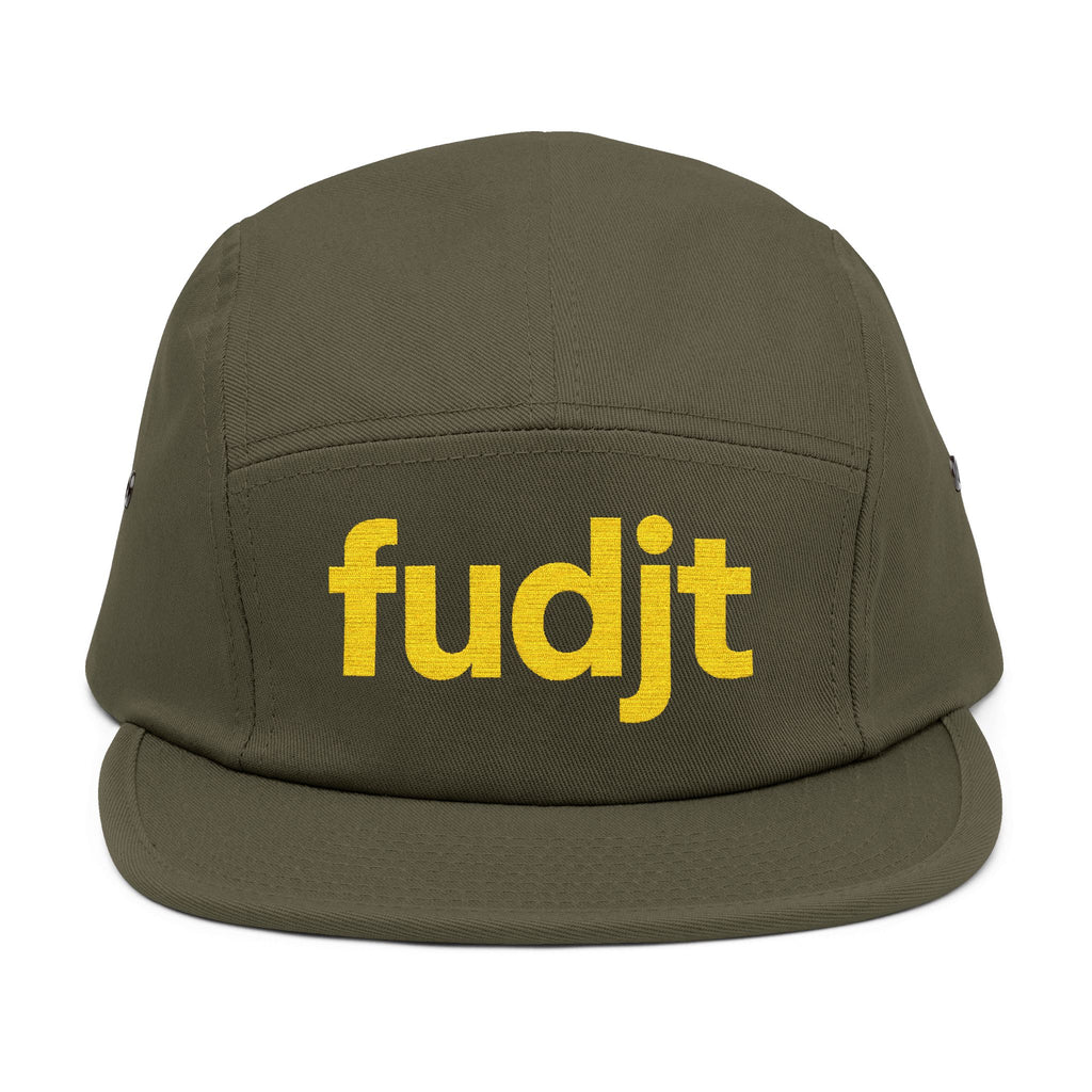 Embroidered 5 Panel Cap - Gold fudjt Logo - 7 Colors