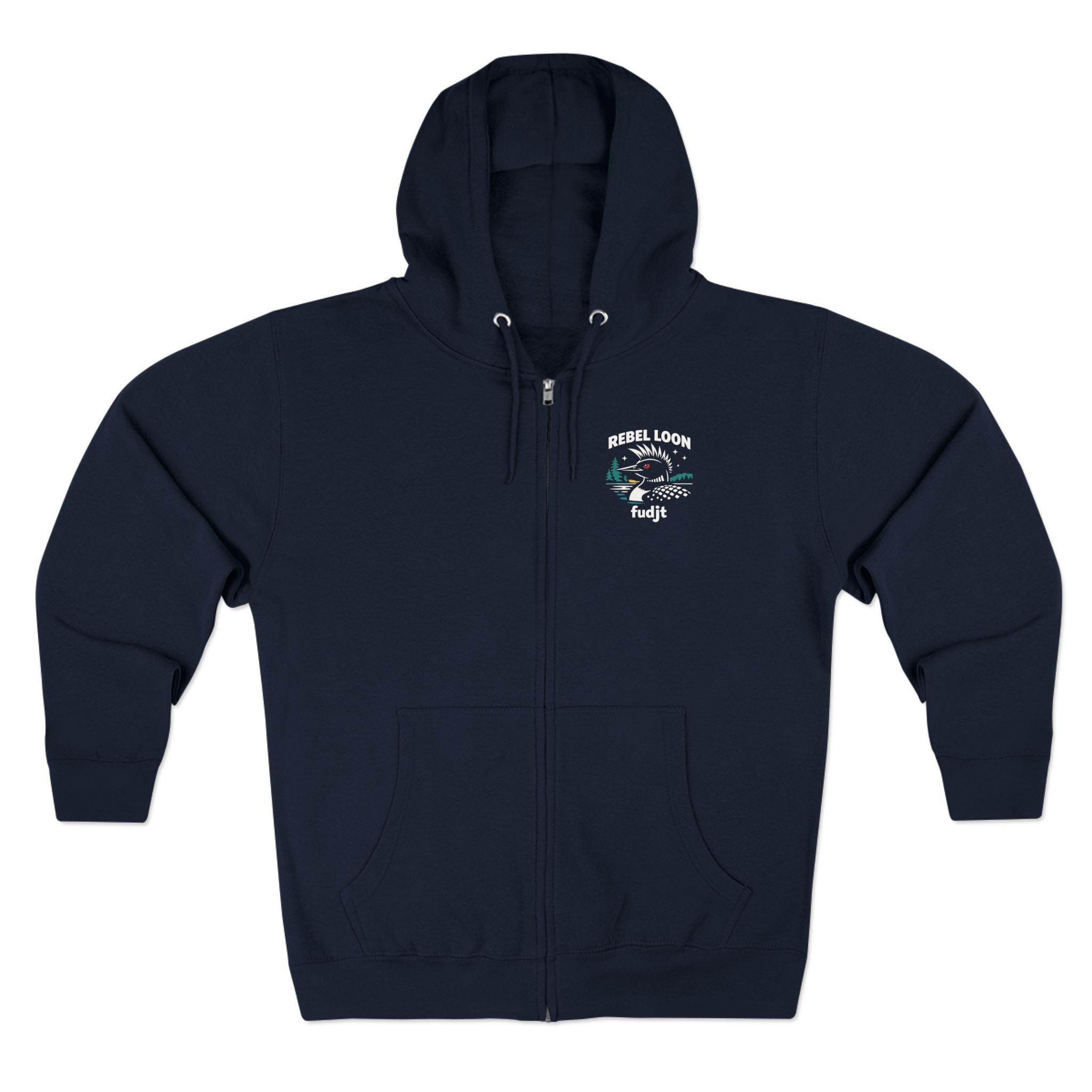 fudjt Rebel Loon Naturescape Zip Hoodie | Front & Back Graphic | 5 Colors