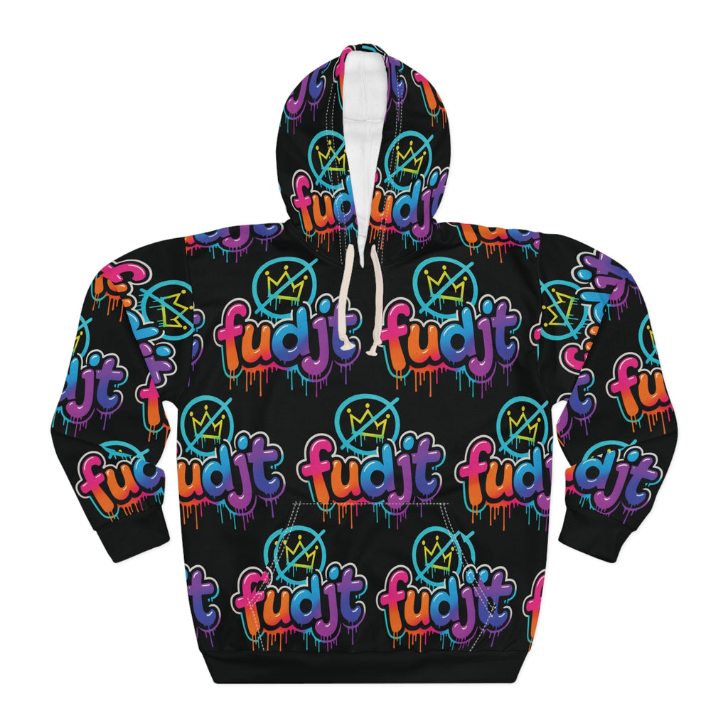 fudjt No Kings Clown Town Hoodie | All Over Black v2-10