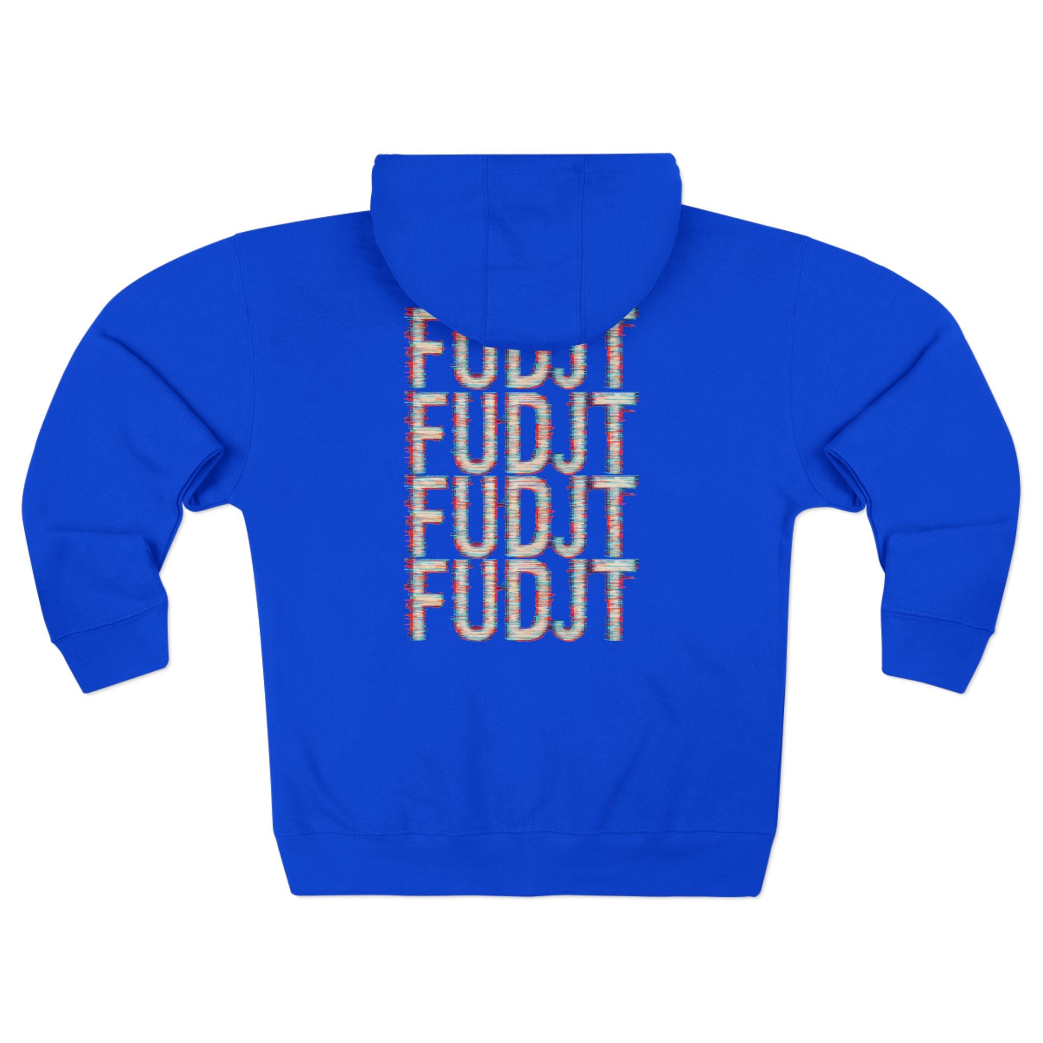 FUDJT Glitch Zip Hoodie | Front Left & Stack Back | 7 Colors