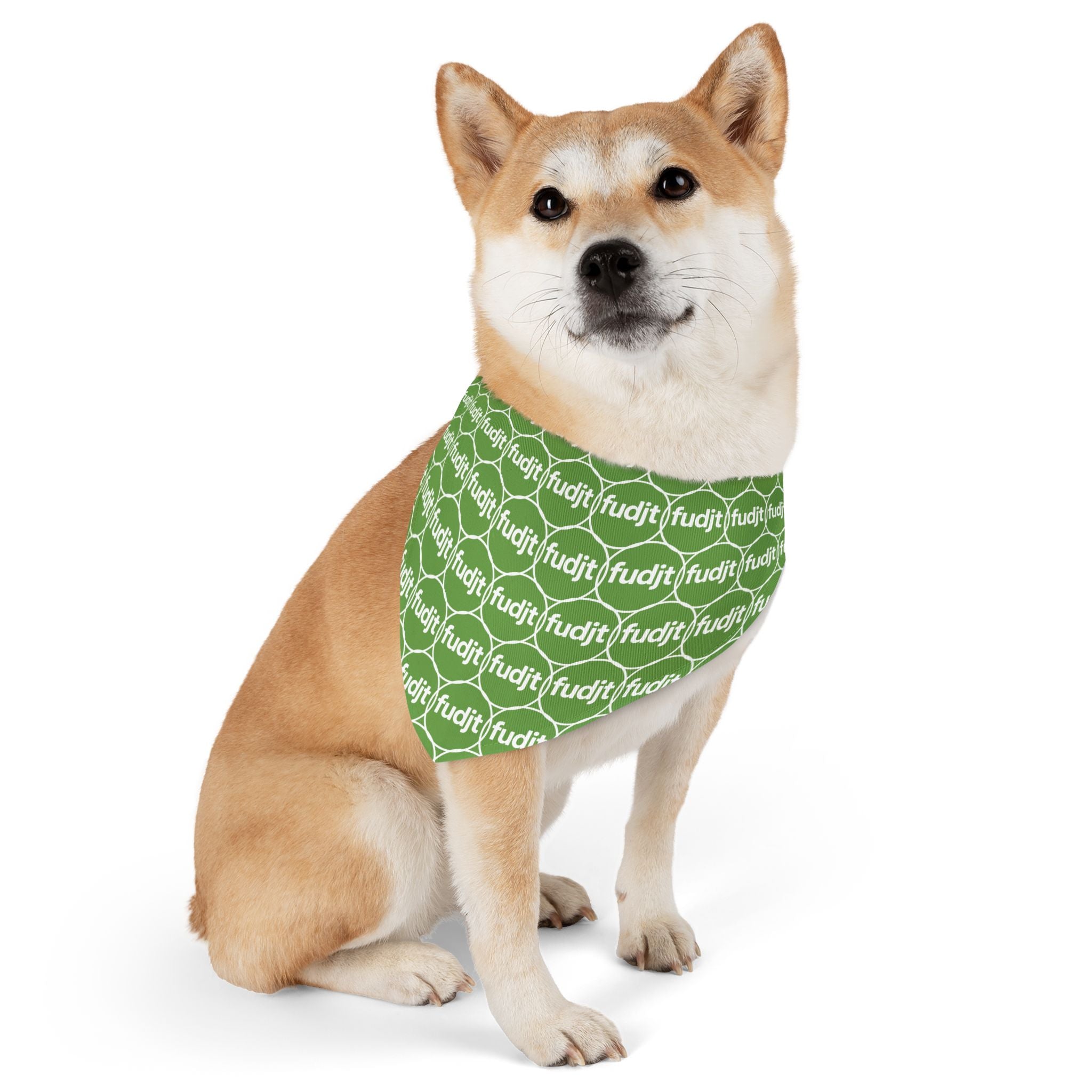 Green fudjt Unbroken Chain 1.25  Bandana Collar for Dogs, Cats & More | 4 Sizes