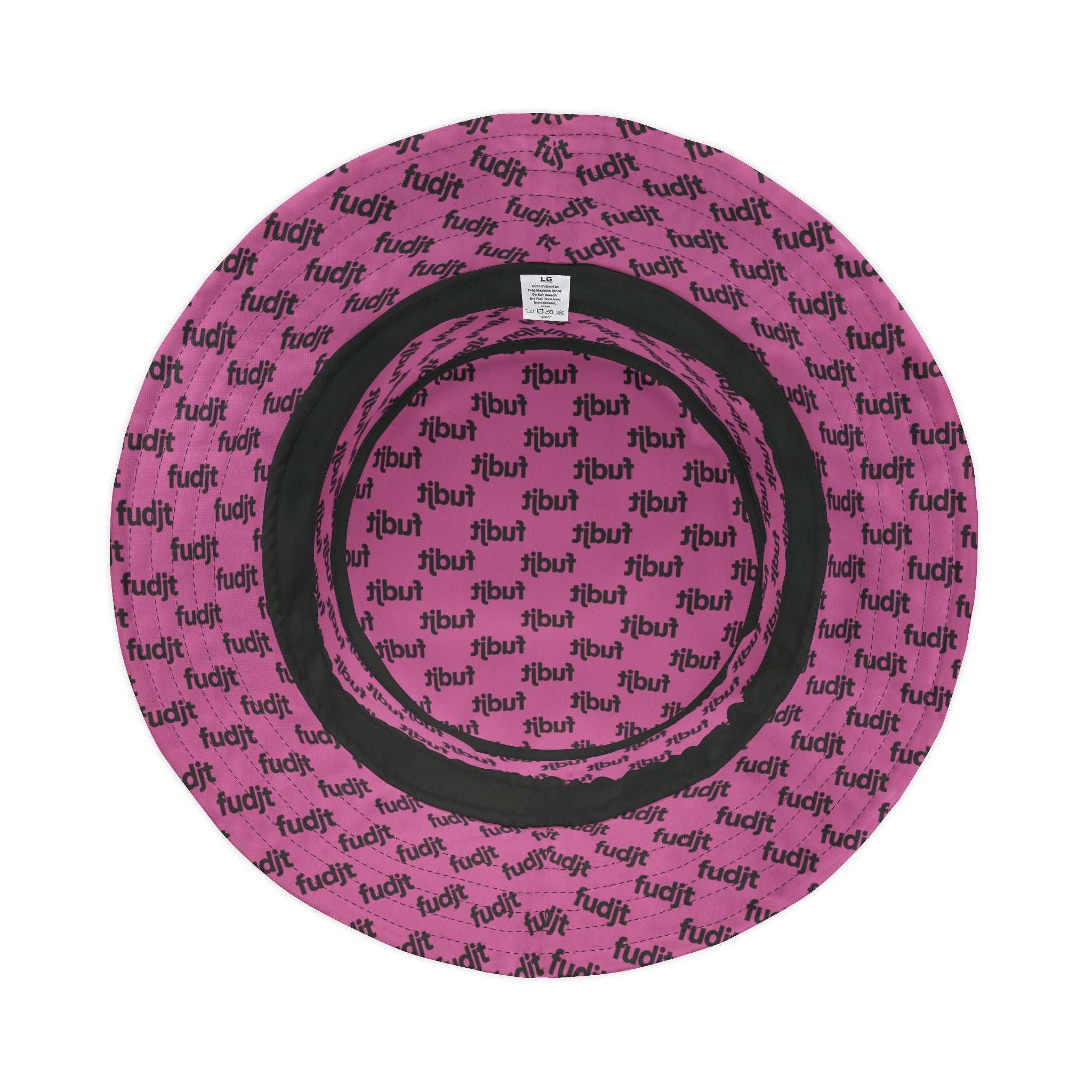 Trendy Black fudjt All Over Light Pink Bucket Hat