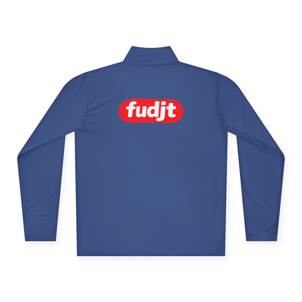 fudjt Anti-Supremacy Red Badge Quarter-Zip Performance Pullover | Bold Backside | 7 Colors