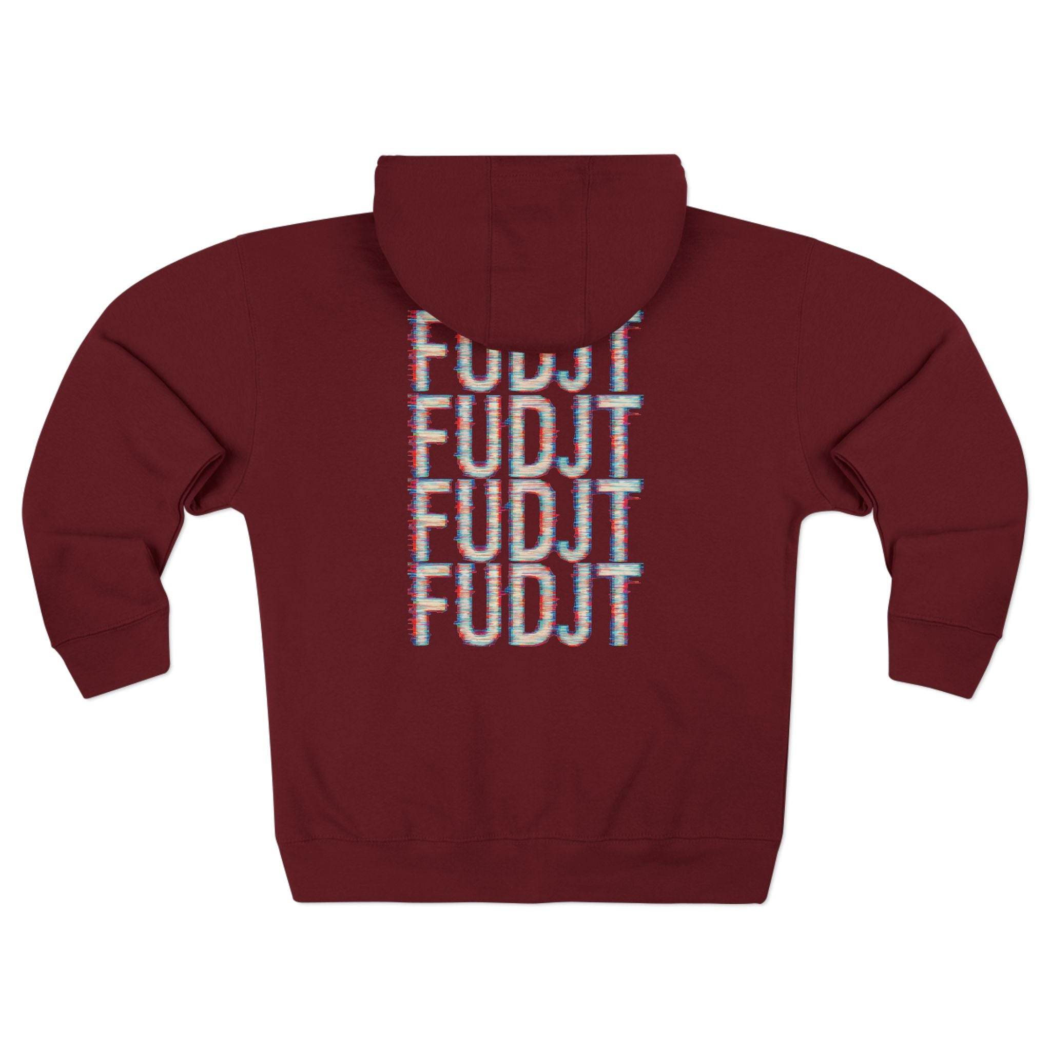 FUDJT Glitch Zip Hoodie | Front Left & Stack Back | 7 Colors