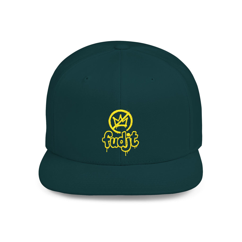 Golden fudjt No Kings Flat Bill Snapback Hat | Embroidered |  14 Colors