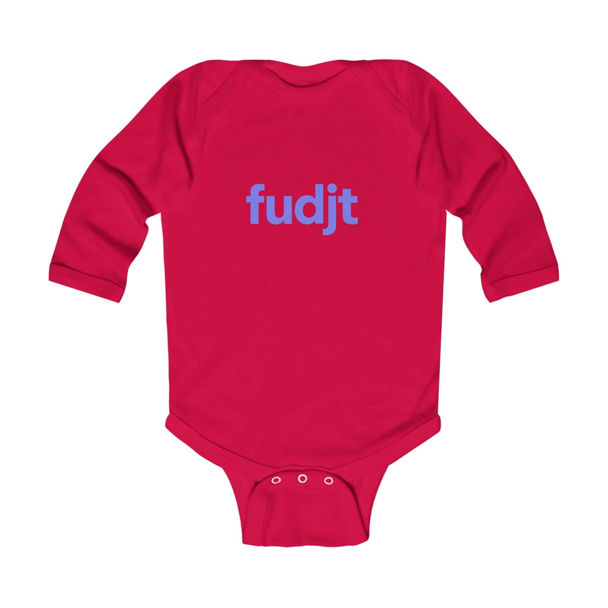 fudjt Baby - Long Sleeve Bodysuit with Light Blue logo - Cute Onesie | 7 Colors