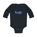 fudjt Baby - Long Sleeve Bodysuit with Light Blue logo - Cute Onesie | 7 Colors