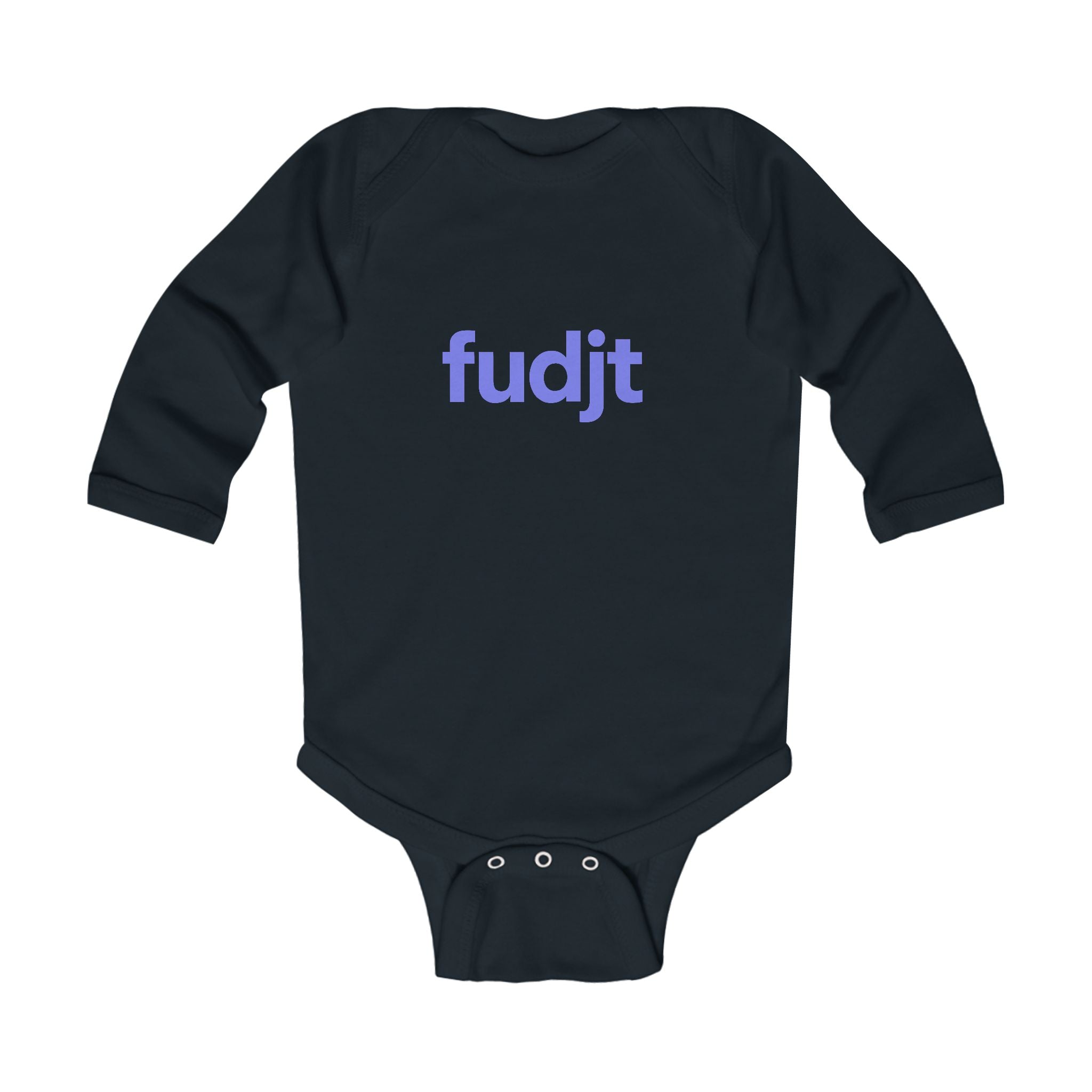 fudjt Baby - Long Sleeve Bodysuit with Light Blue logo - Cute Onesie | 7 Colors