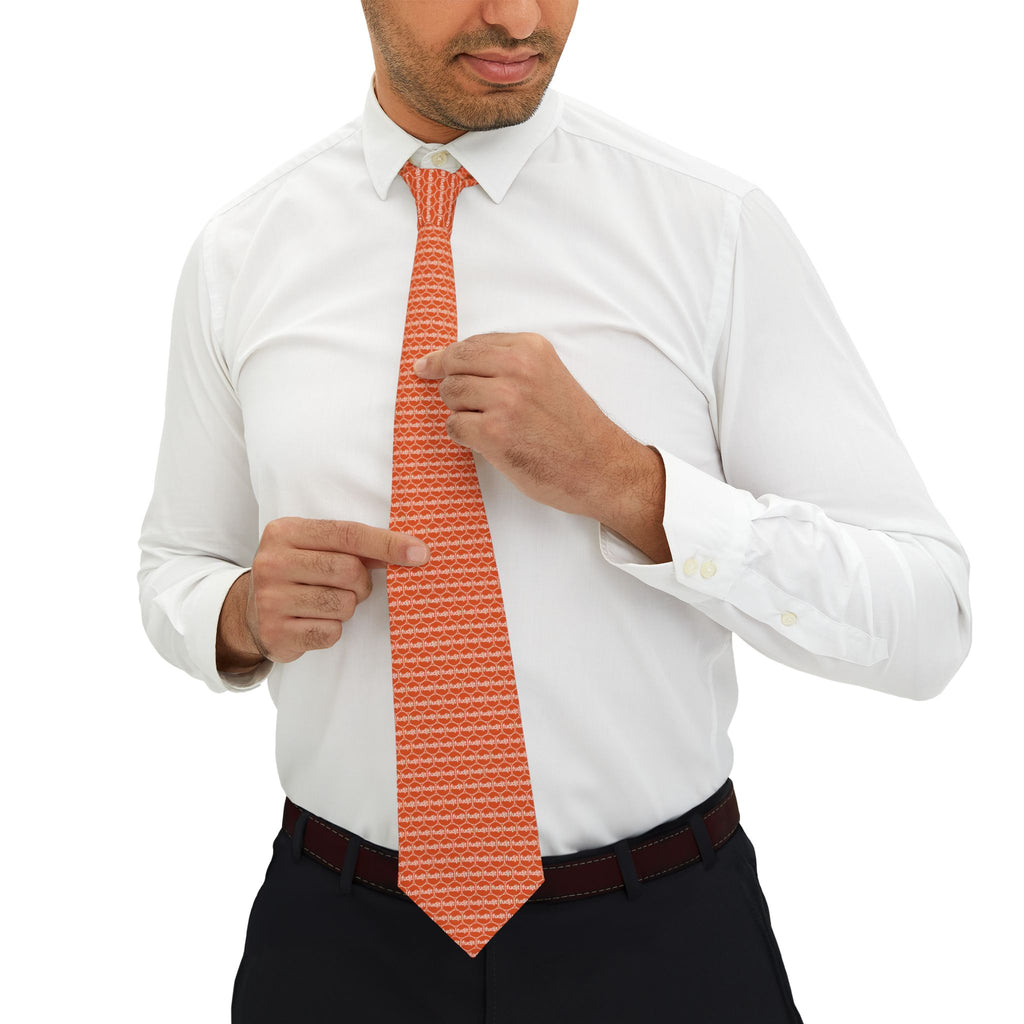 Orange Unbroken Chain fudjt Necktie
