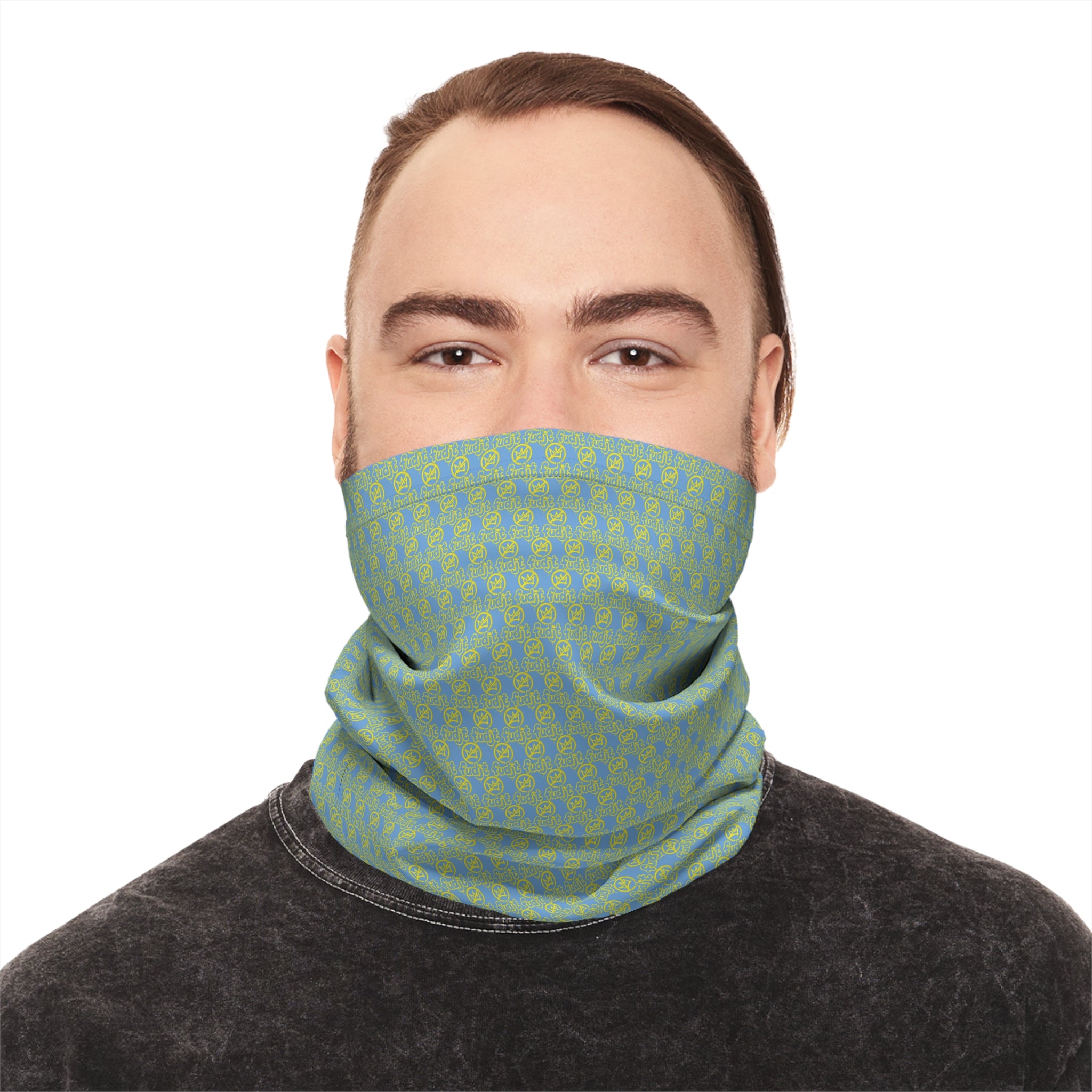 Light Blue Golden fudjt No Kings .5 Neck Gaiter
