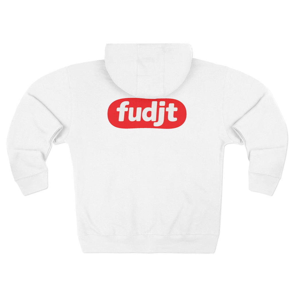 fudjt Anti-Supremacy Red Badge Zip Hoodie | Front & Back Graphic | 8 Colors
