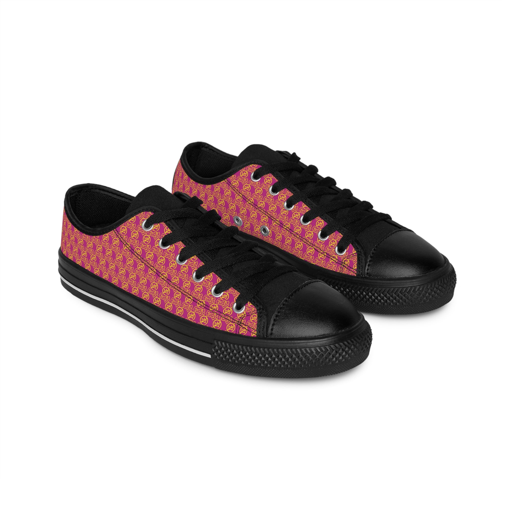 Pink Golden fudjt No Kings Street Style Sneakers | Women & Girls All Over .5 Low Top