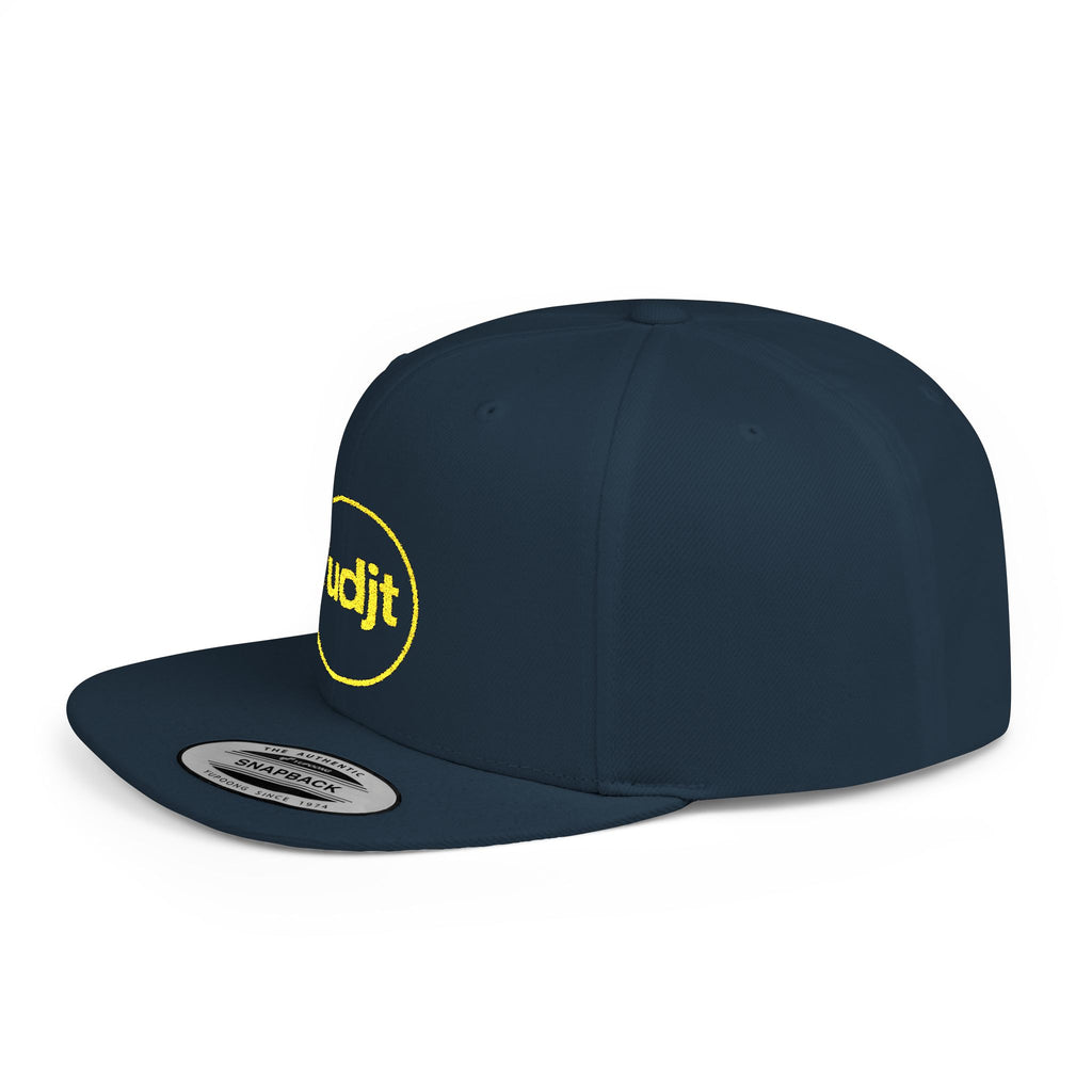 fudjt Circle Flat Bill Snapback Hat | Golden Yellow Embroidery |  14 Colors