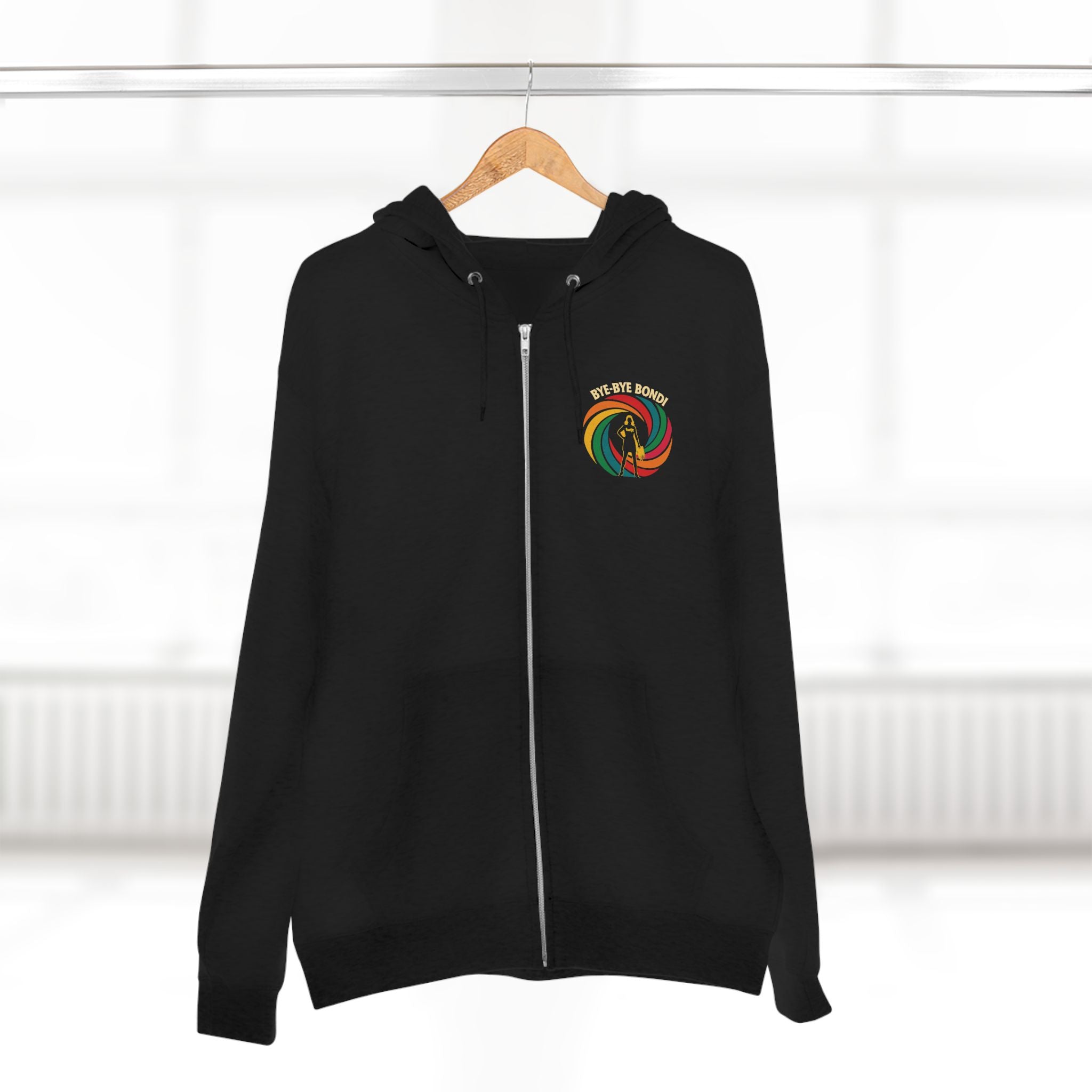 Bye-Bye Bondi Spiral Baddie fudjt Zip Hoodie | Front & Back Graphic | 5 Colors
