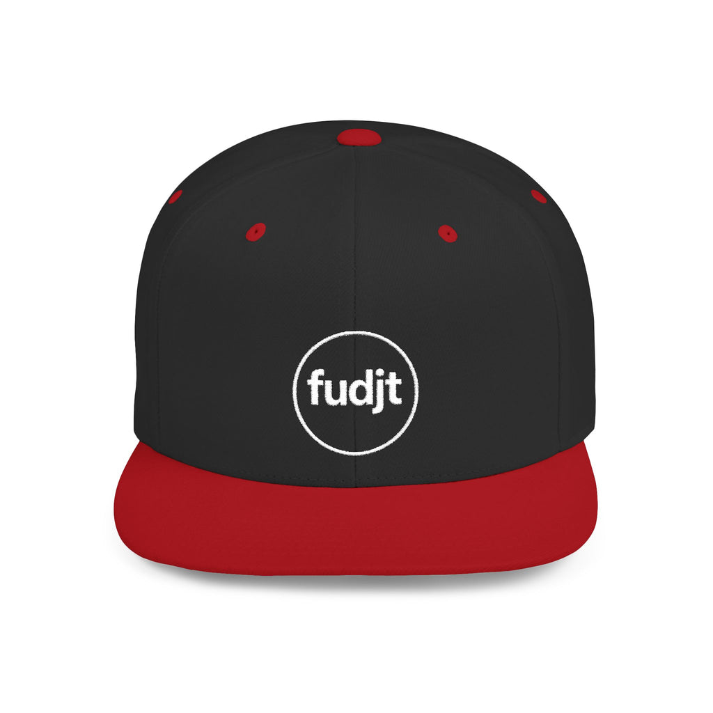fudjt Circle Flat Bill Snapback Hat | White Embroidery |  14 Colors